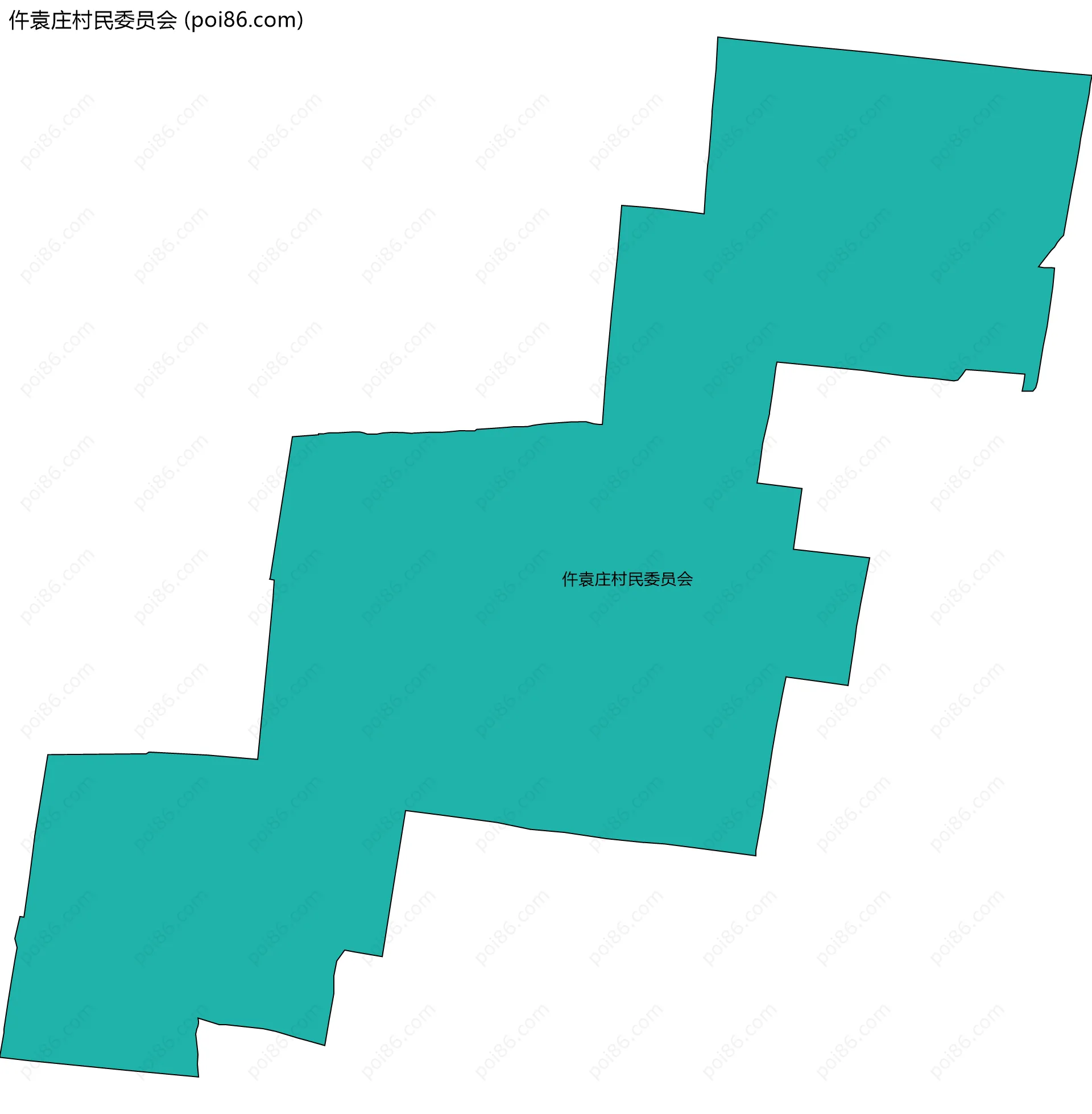 仵袁庄村民委员会边界地图