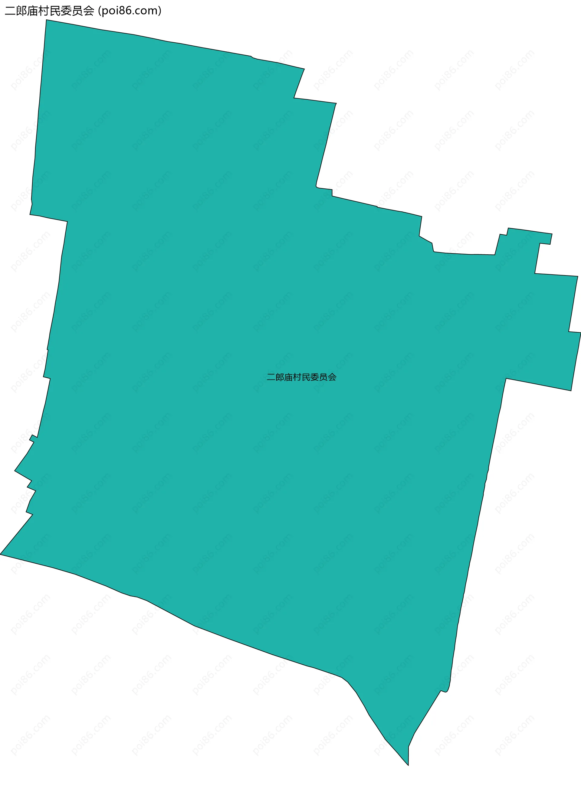 二郎庙村民委员会边界地图