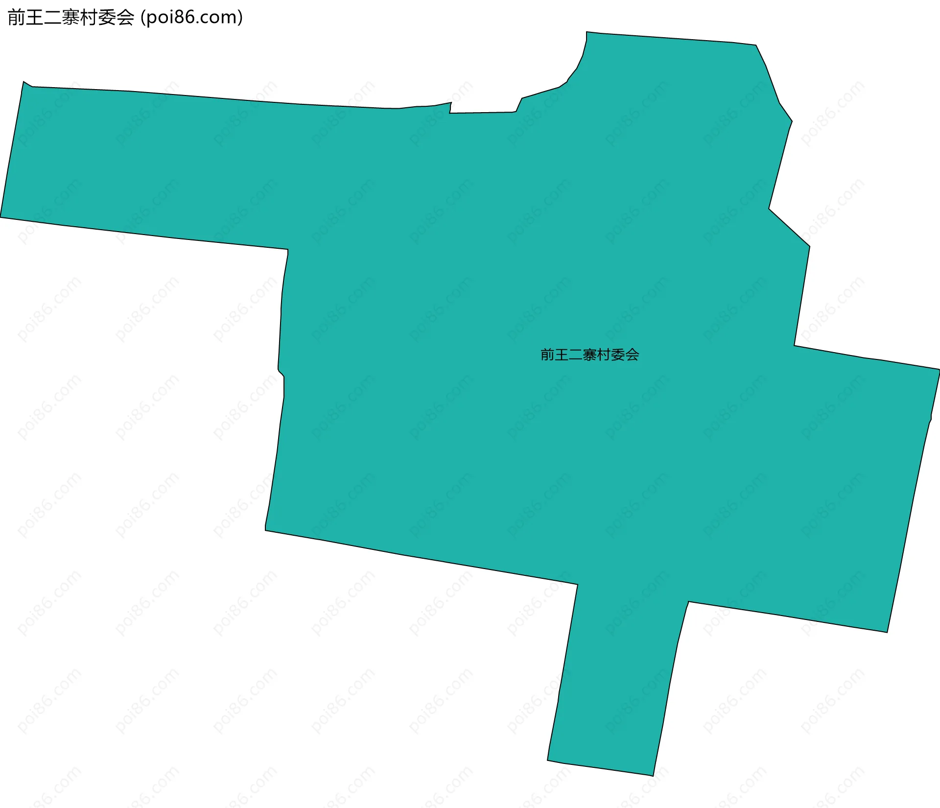 前王二寨村委会边界地图