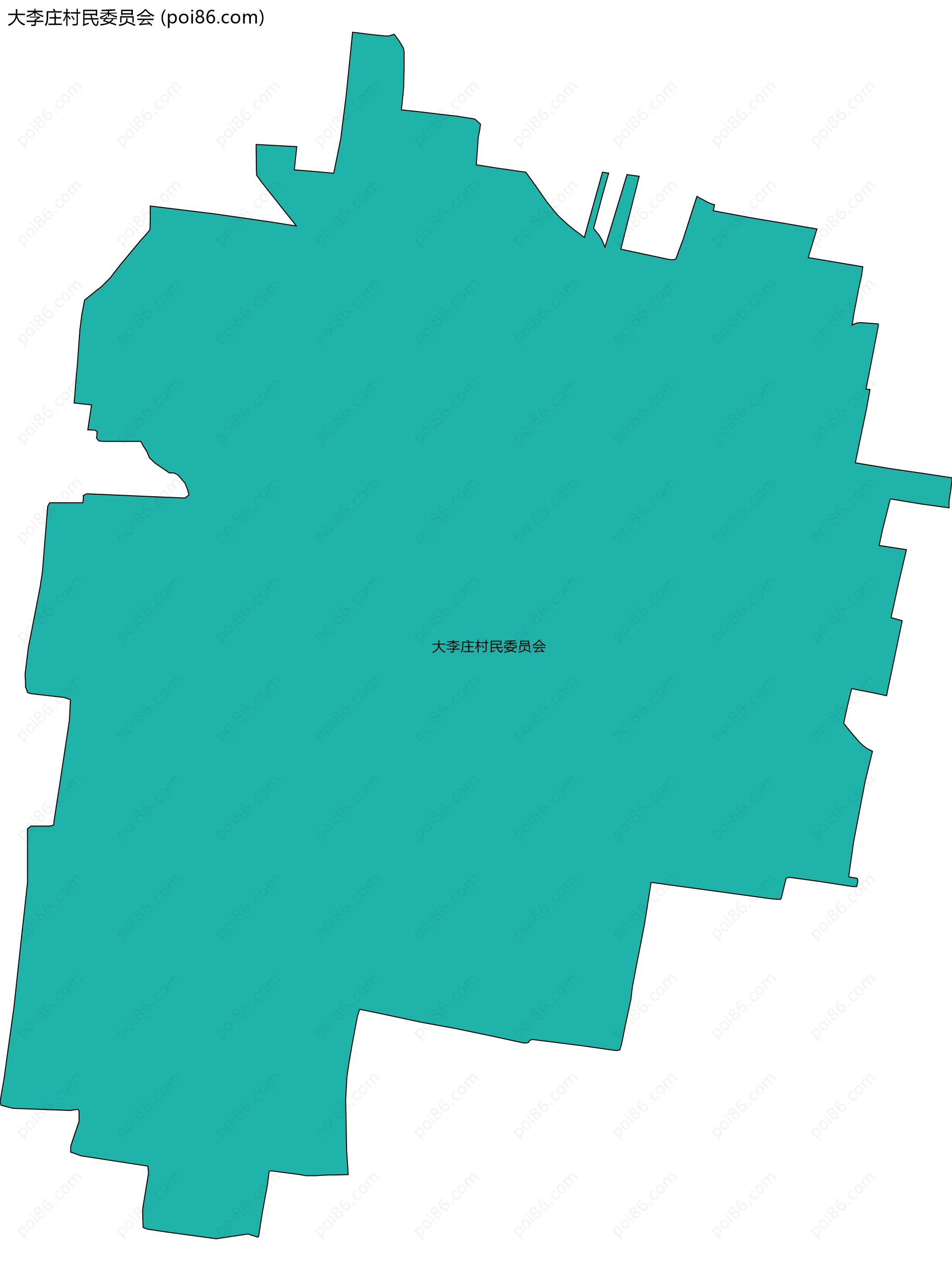 大李庄村民委员会边界地图