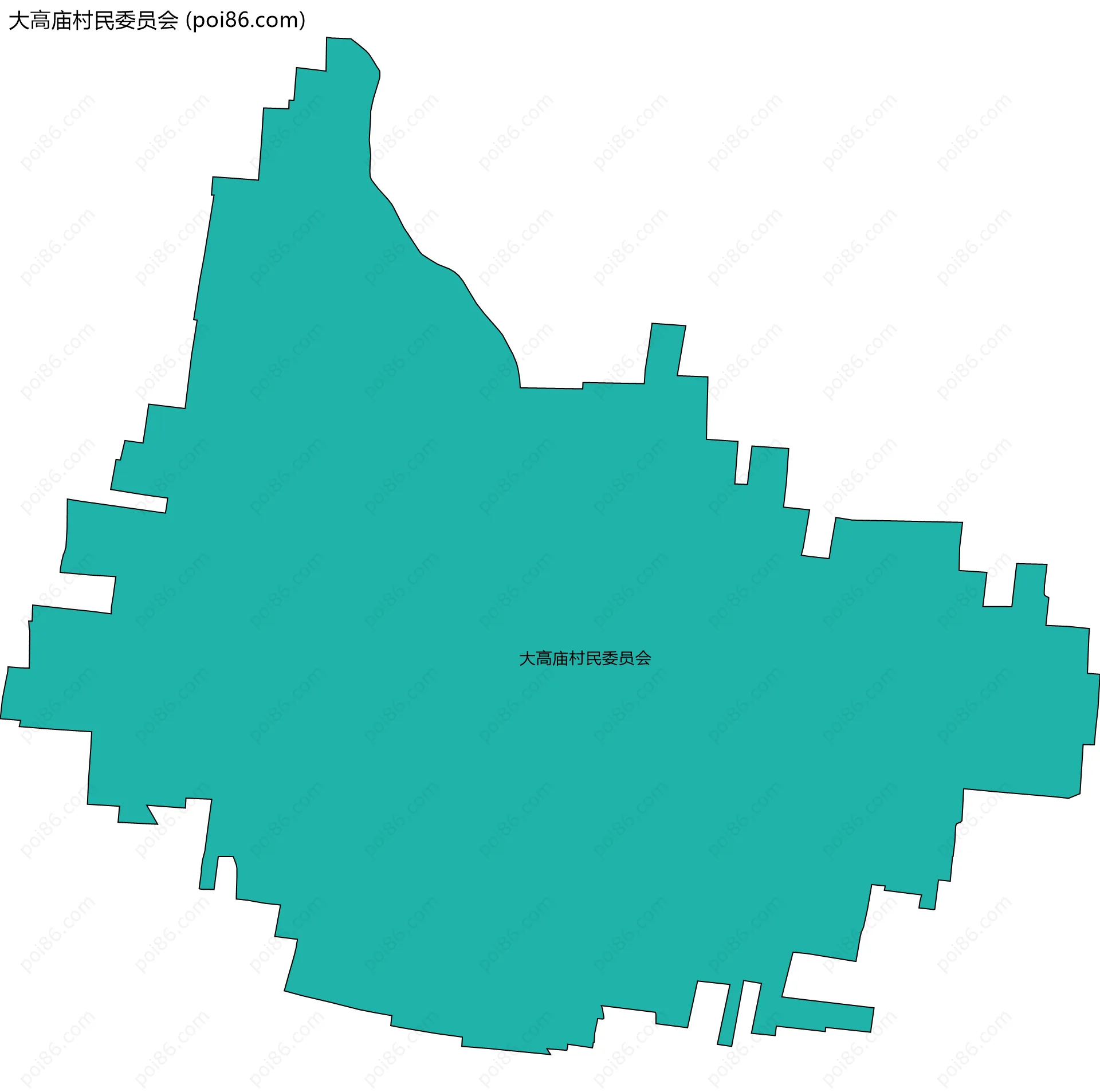 大高庙村民委员会边界地图