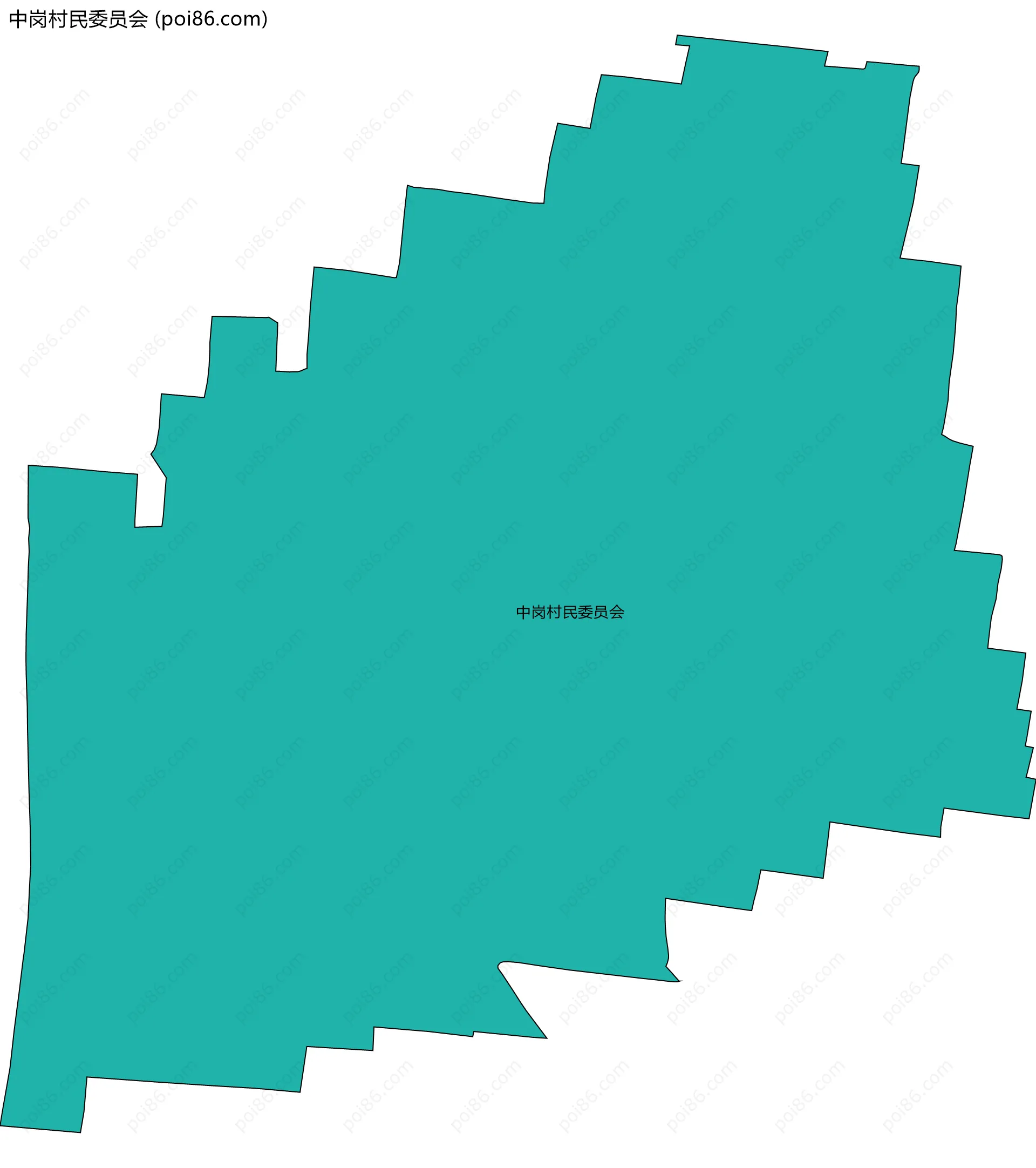 中岗村民委员会边界地图