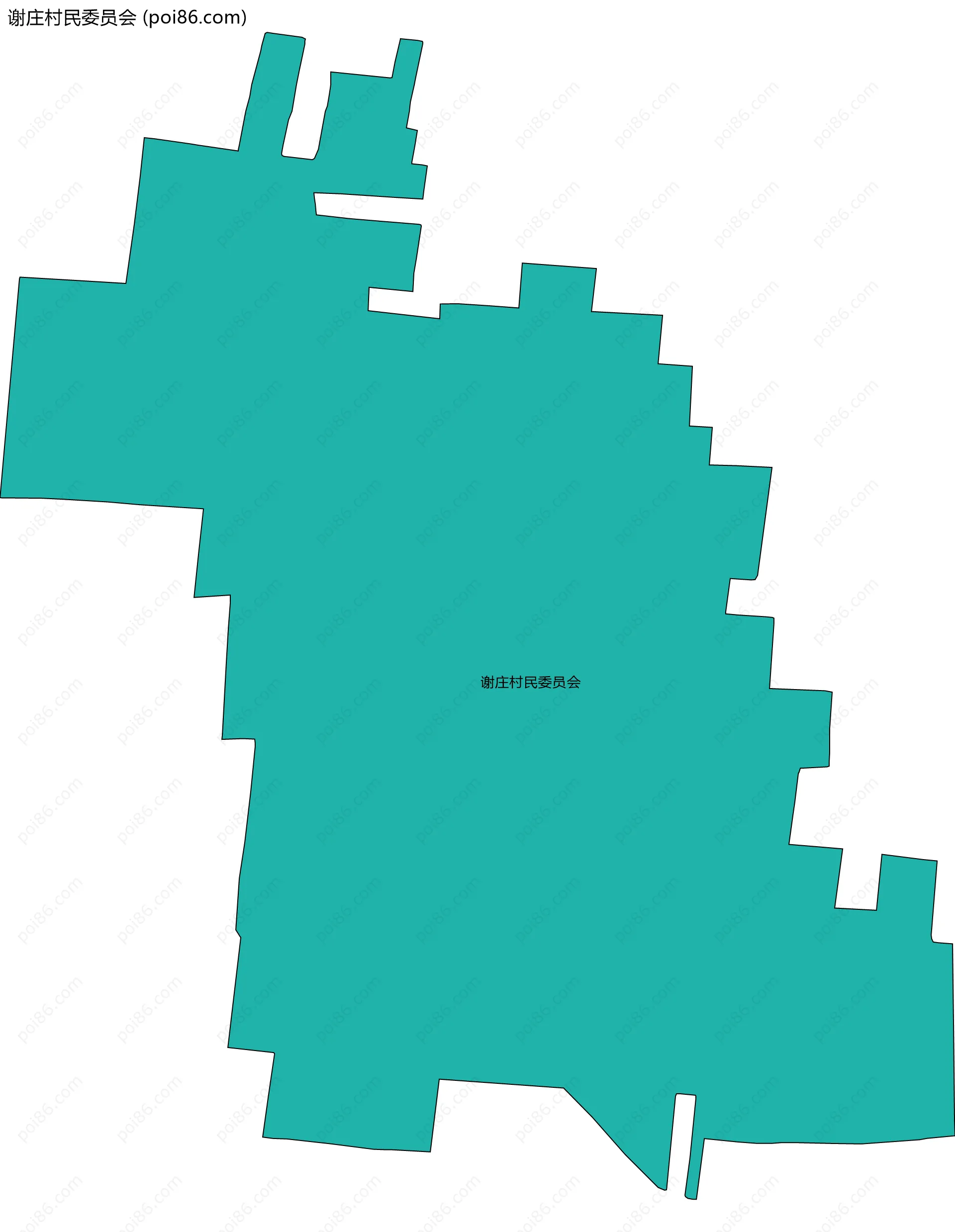 谢庄村民委员会边界地图