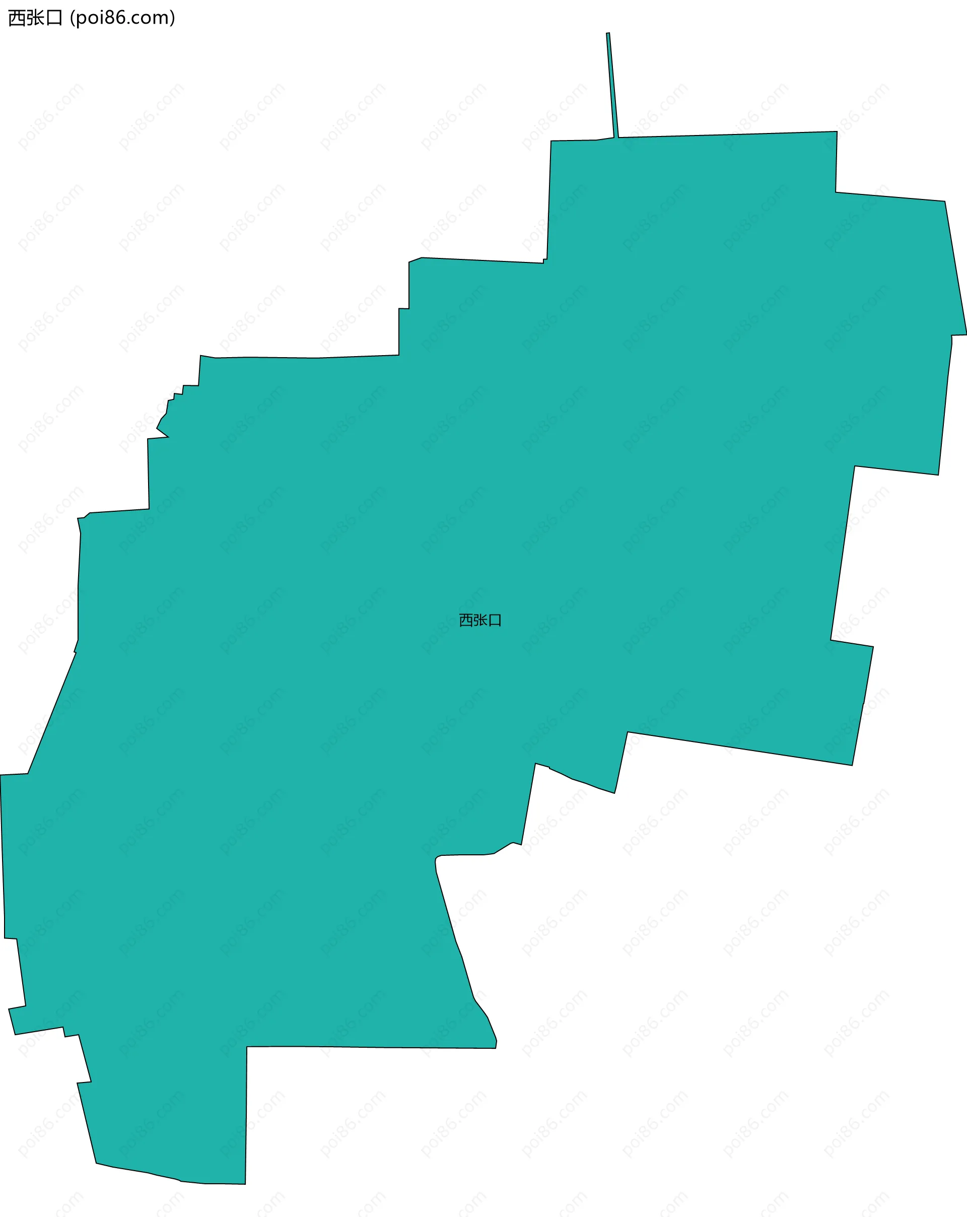 西张口边界地图