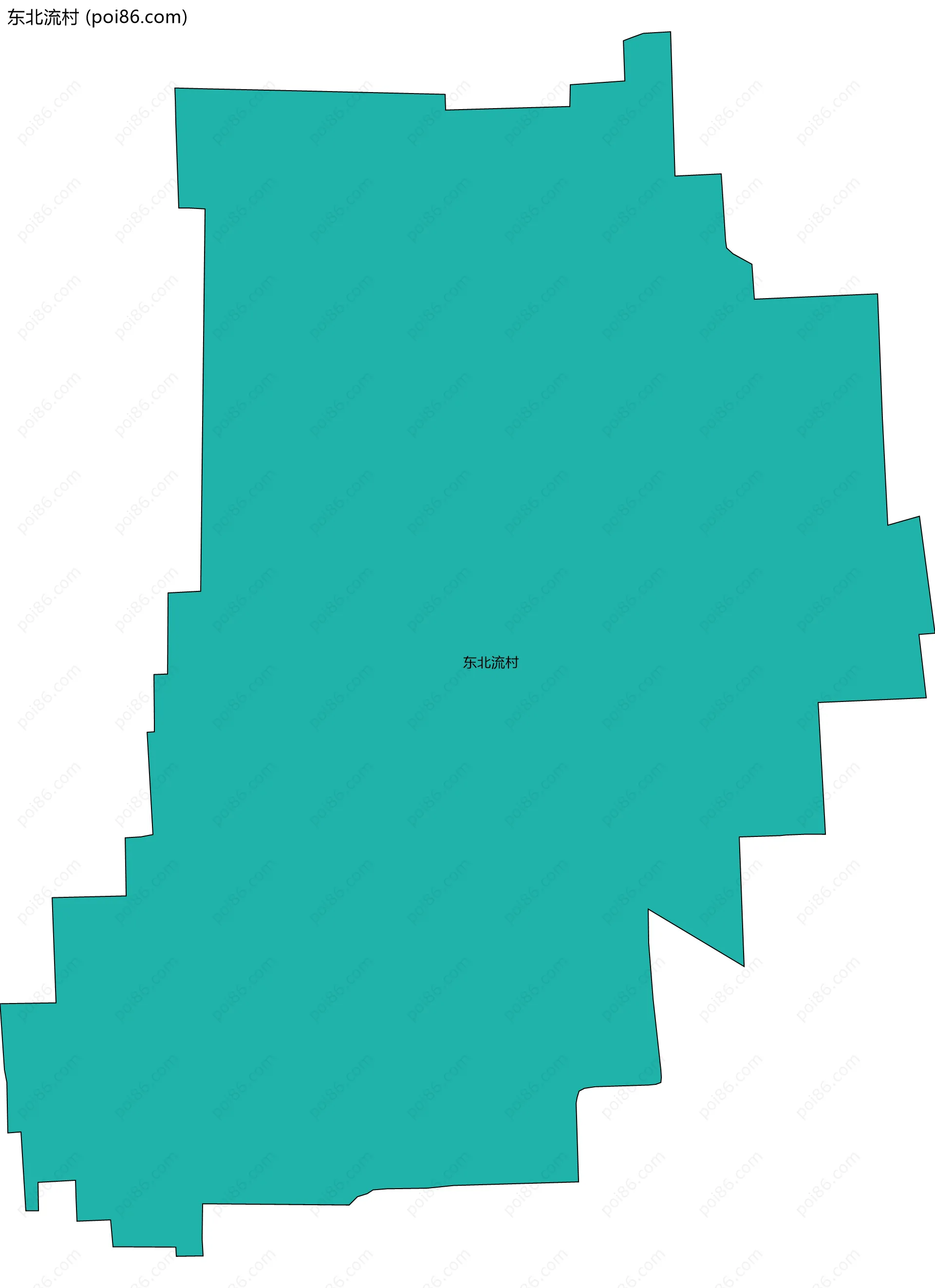 东北流村边界地图