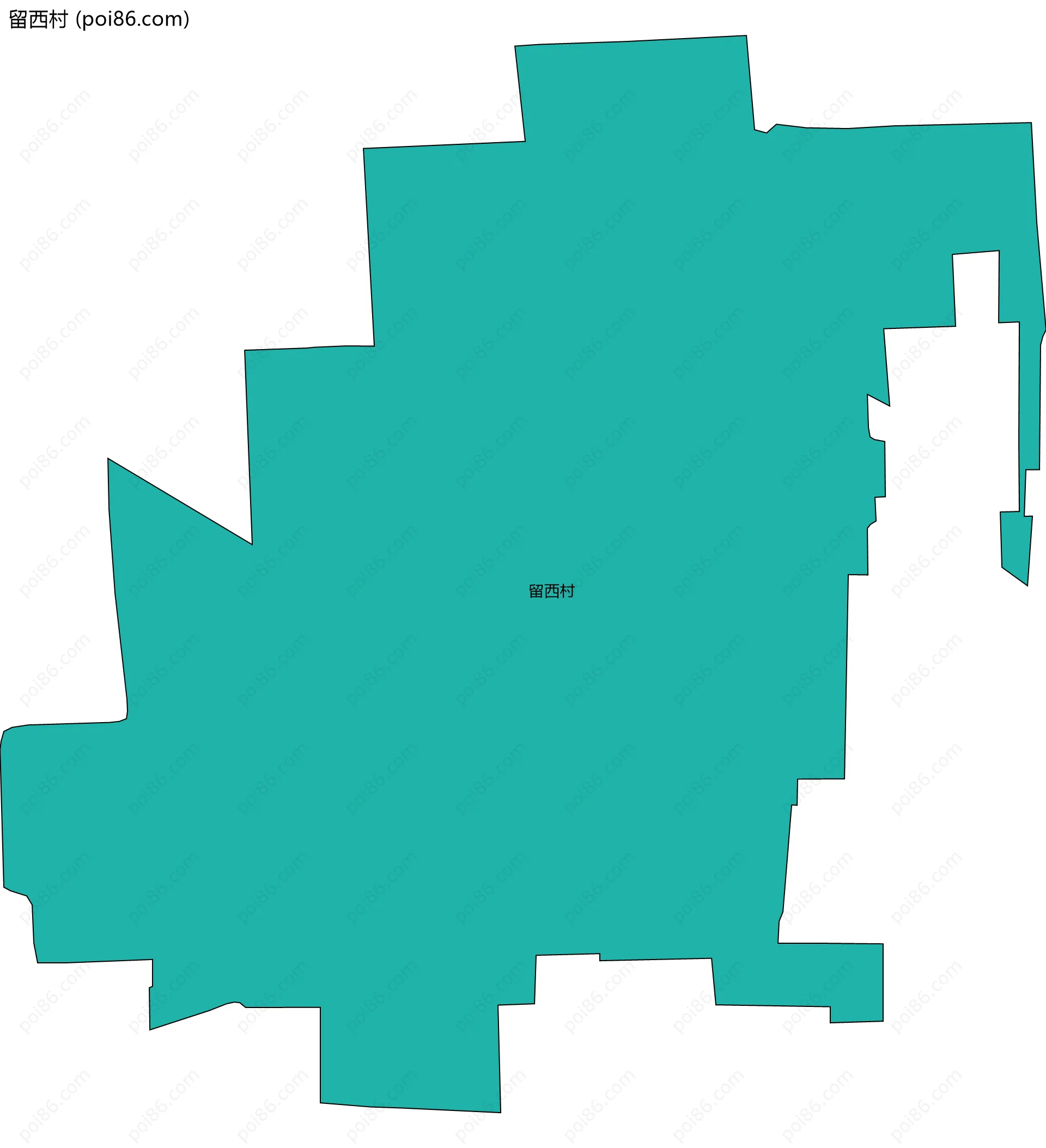 留西村边界地图