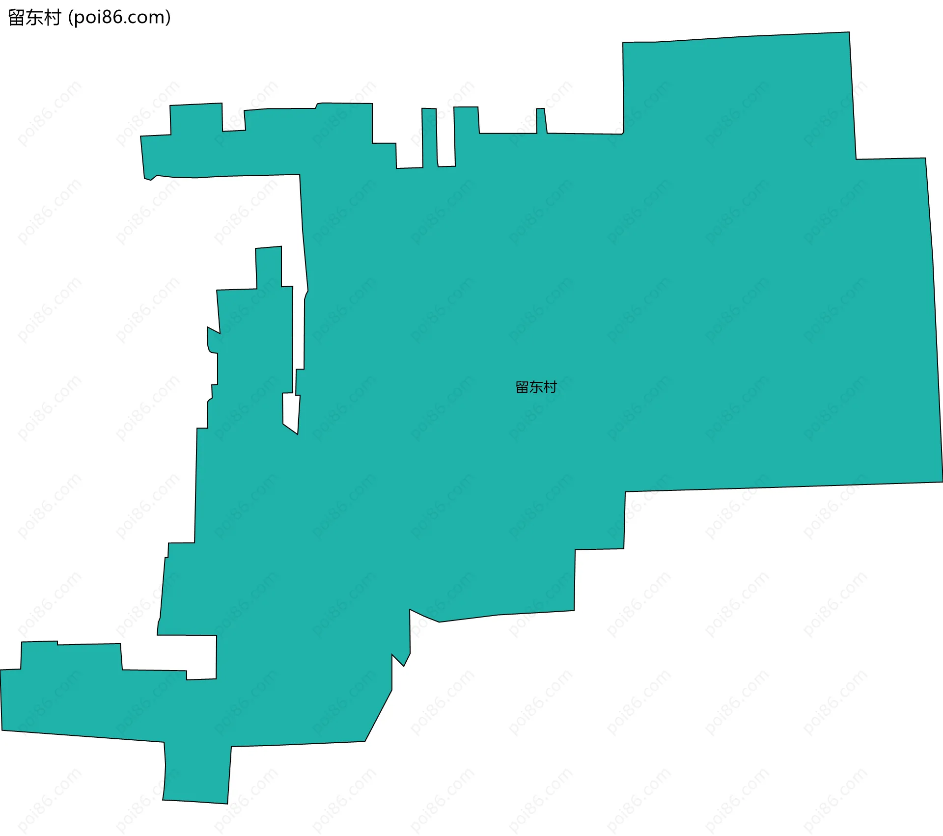 留东村边界地图