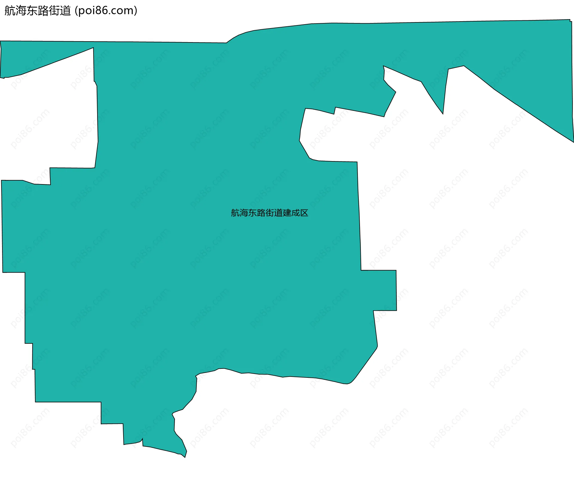 航海东路街道边界地图(五级行政区划)