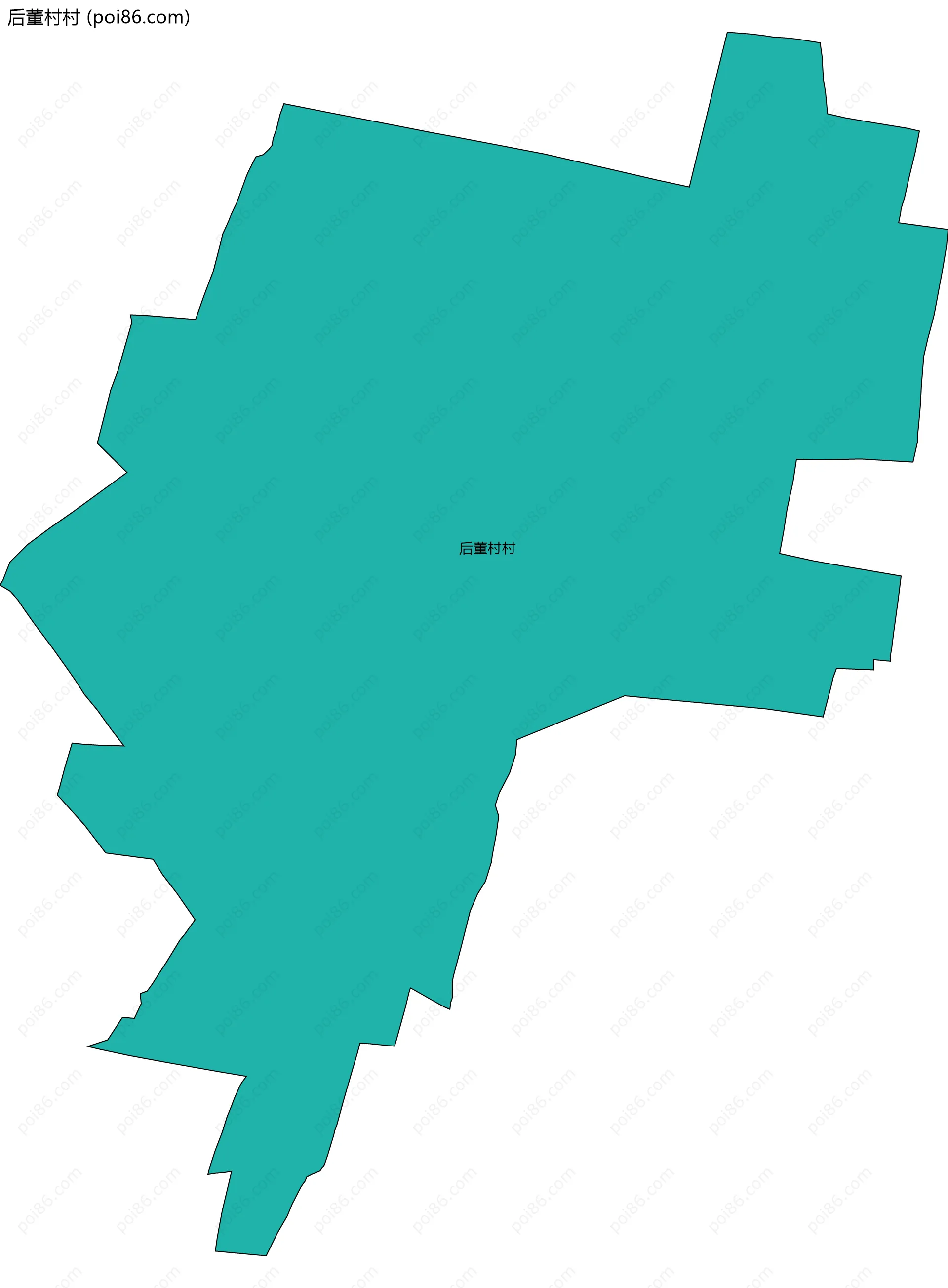 后董村村边界地图