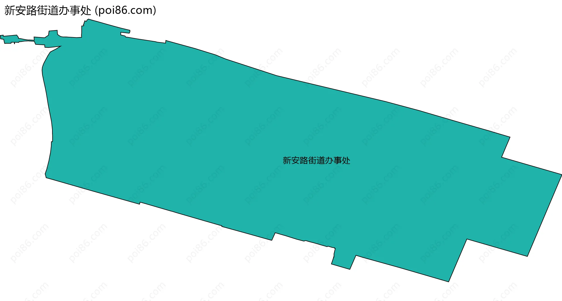 新安路街道办事处边界地图(五级行政区划)