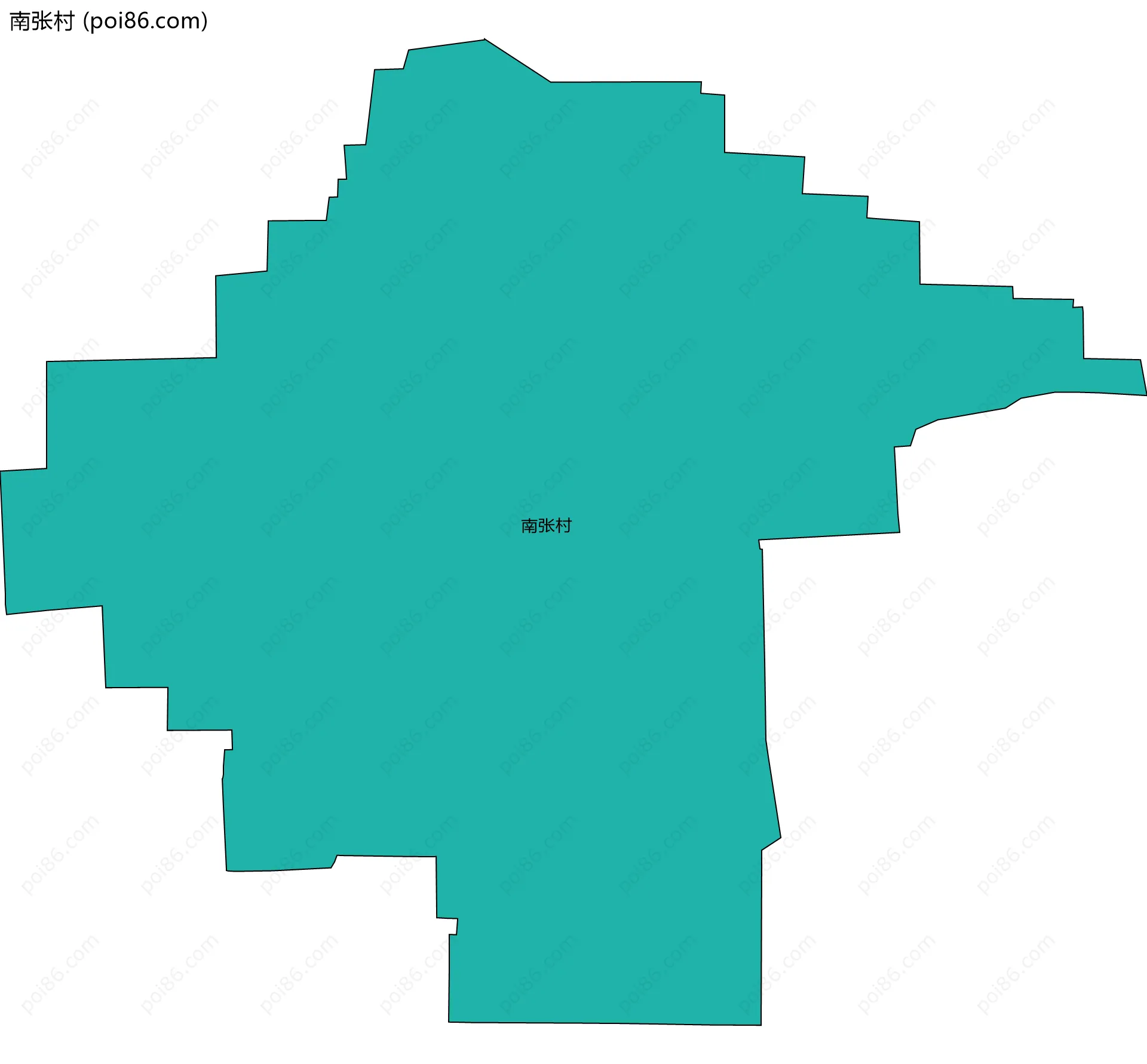 南张村边界地图
