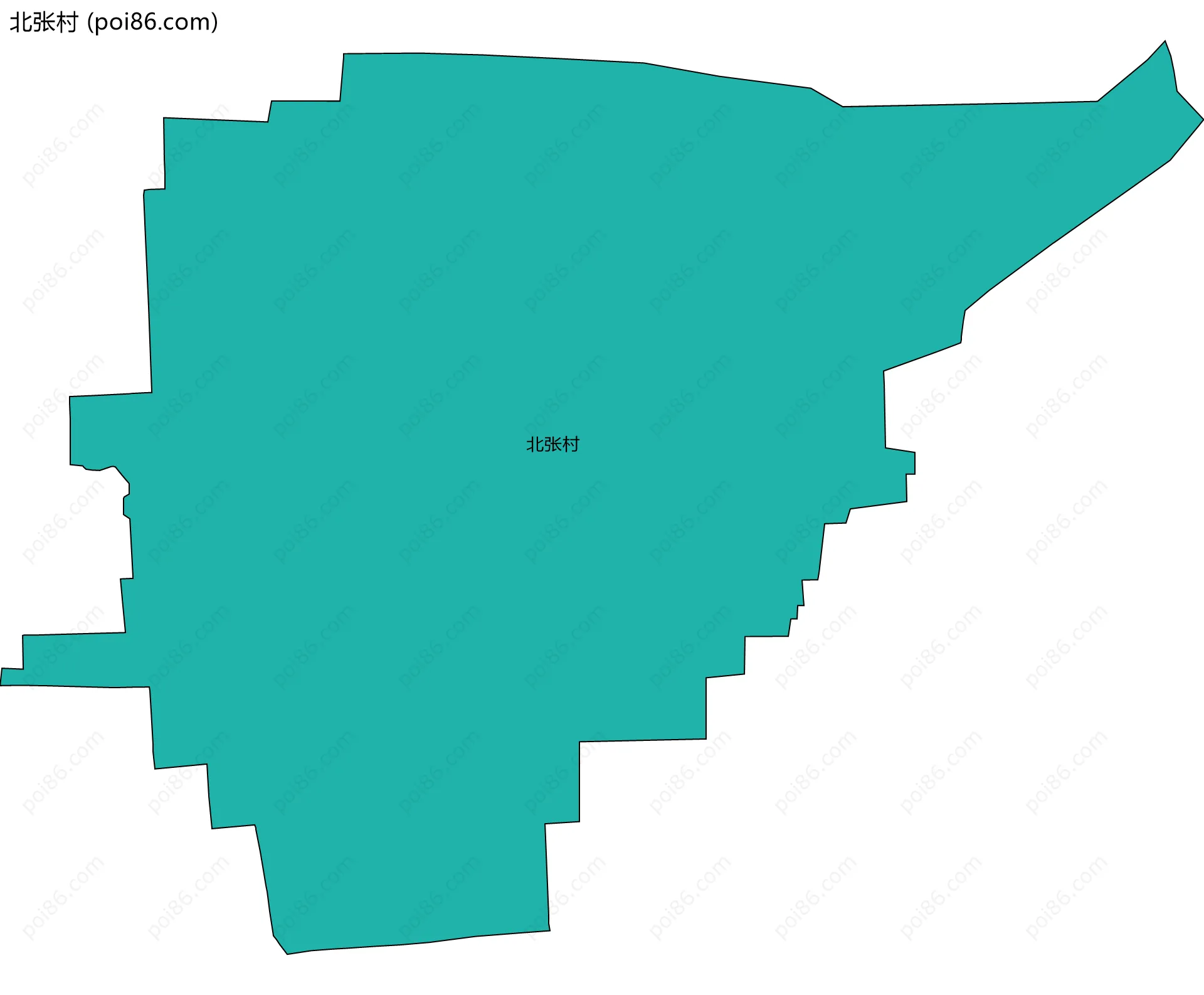 北张村边界地图