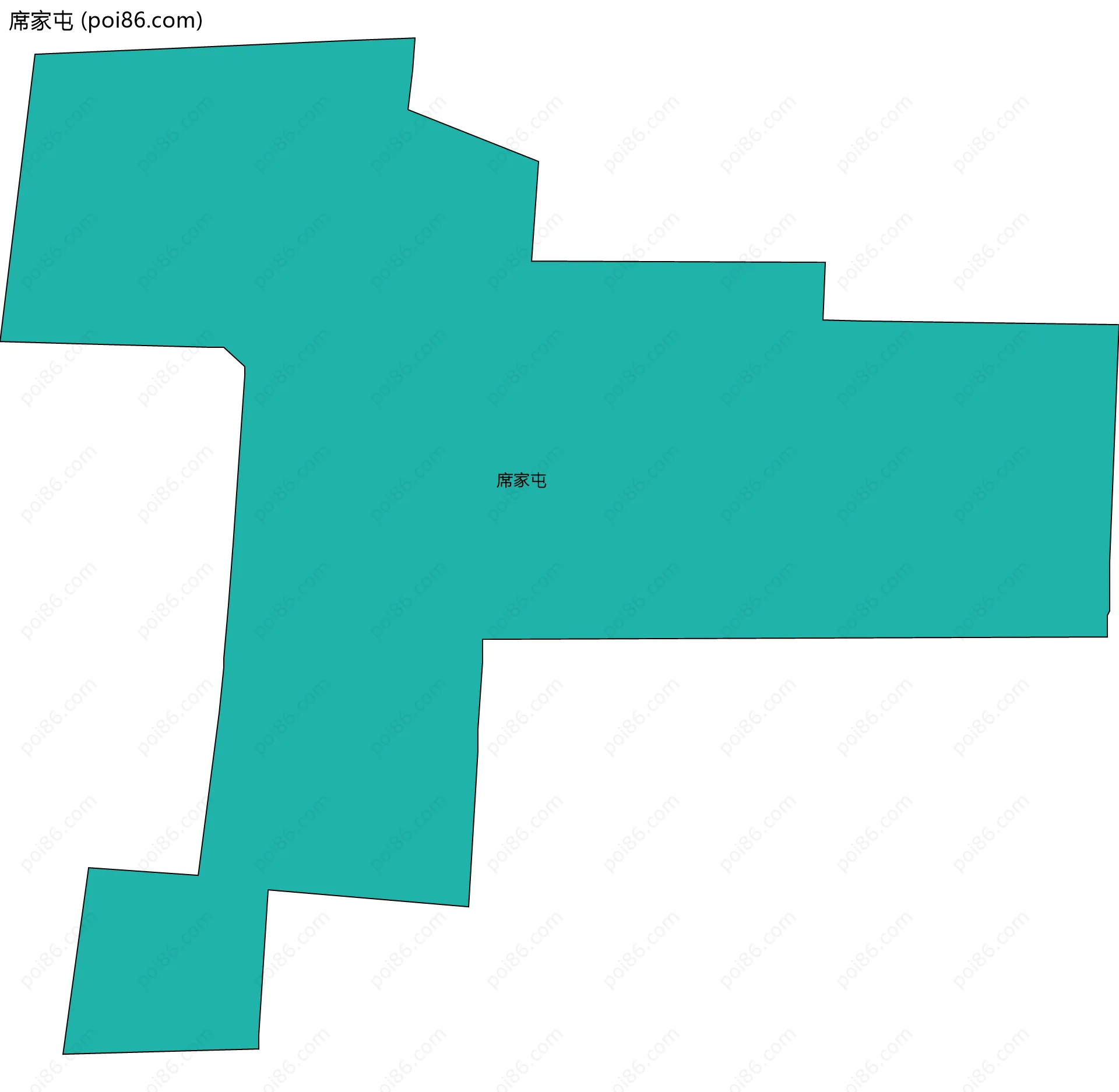 席家屯边界地图