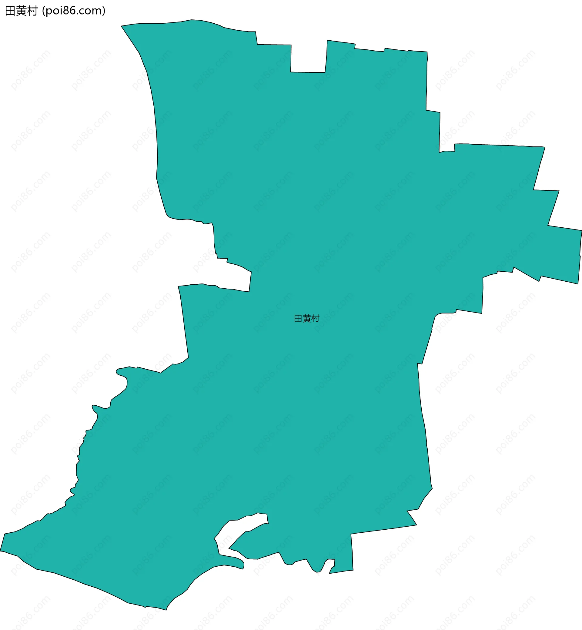 田黄村边界地图
