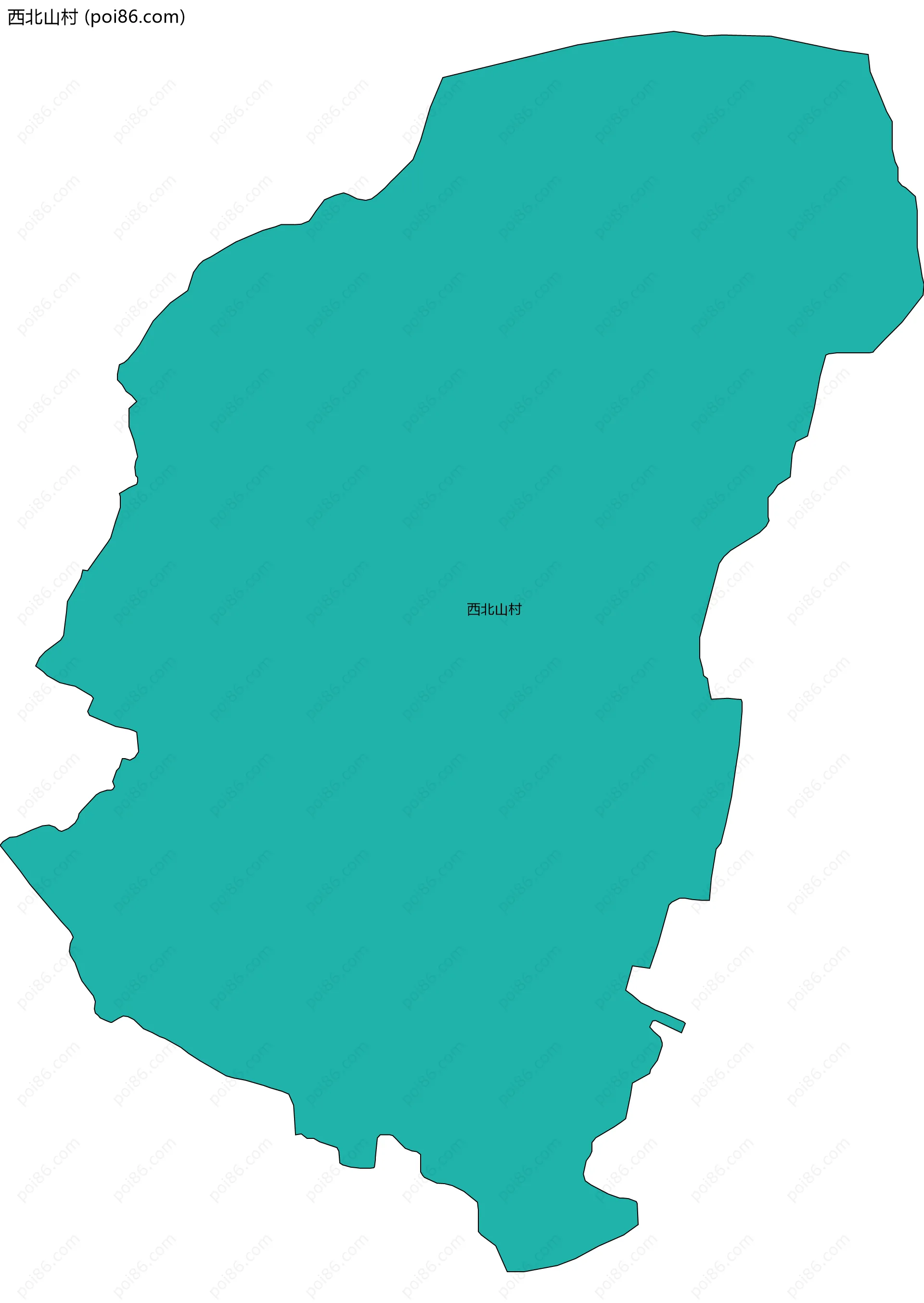 西北山村边界地图