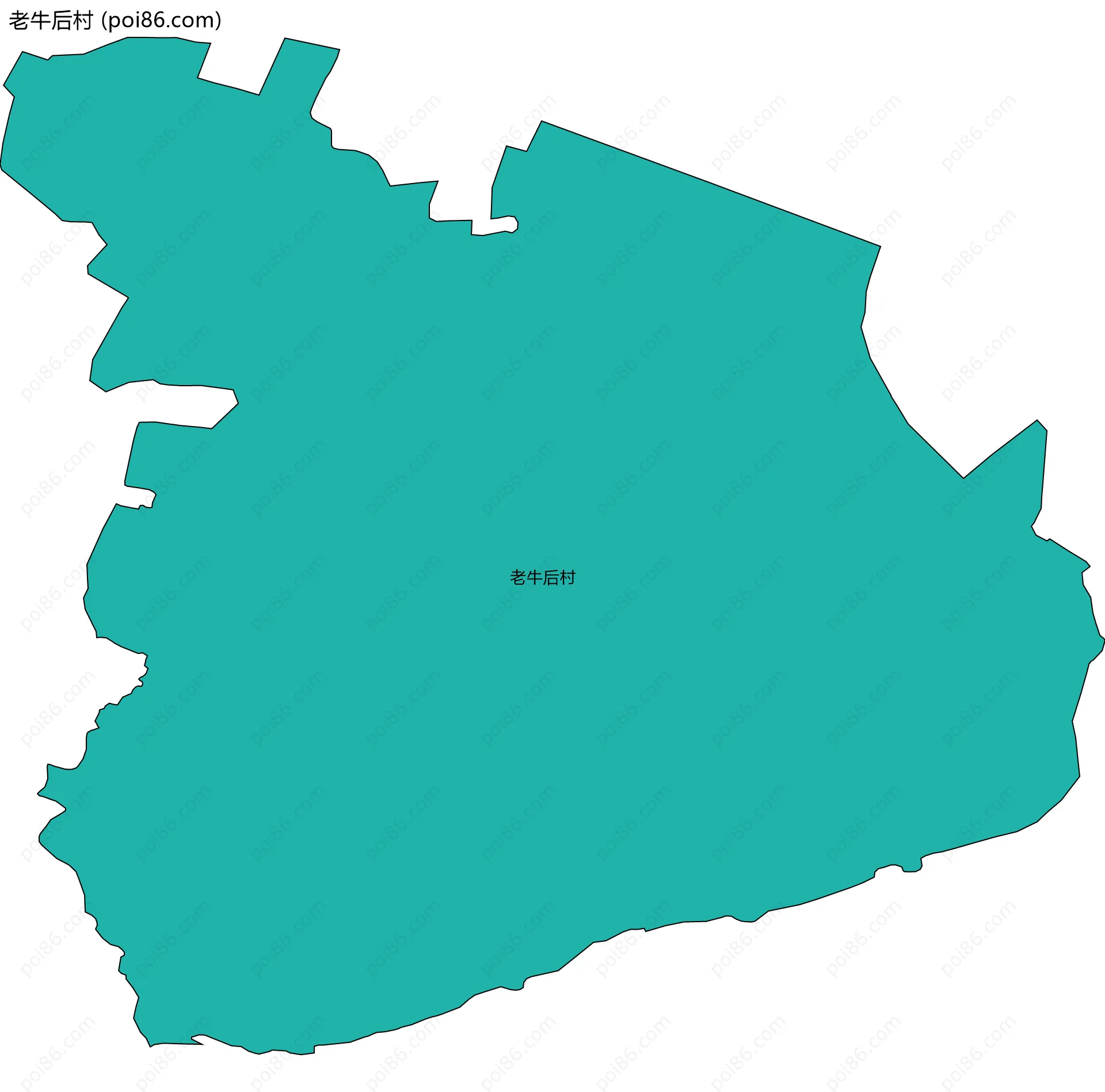 老牛后村边界地图