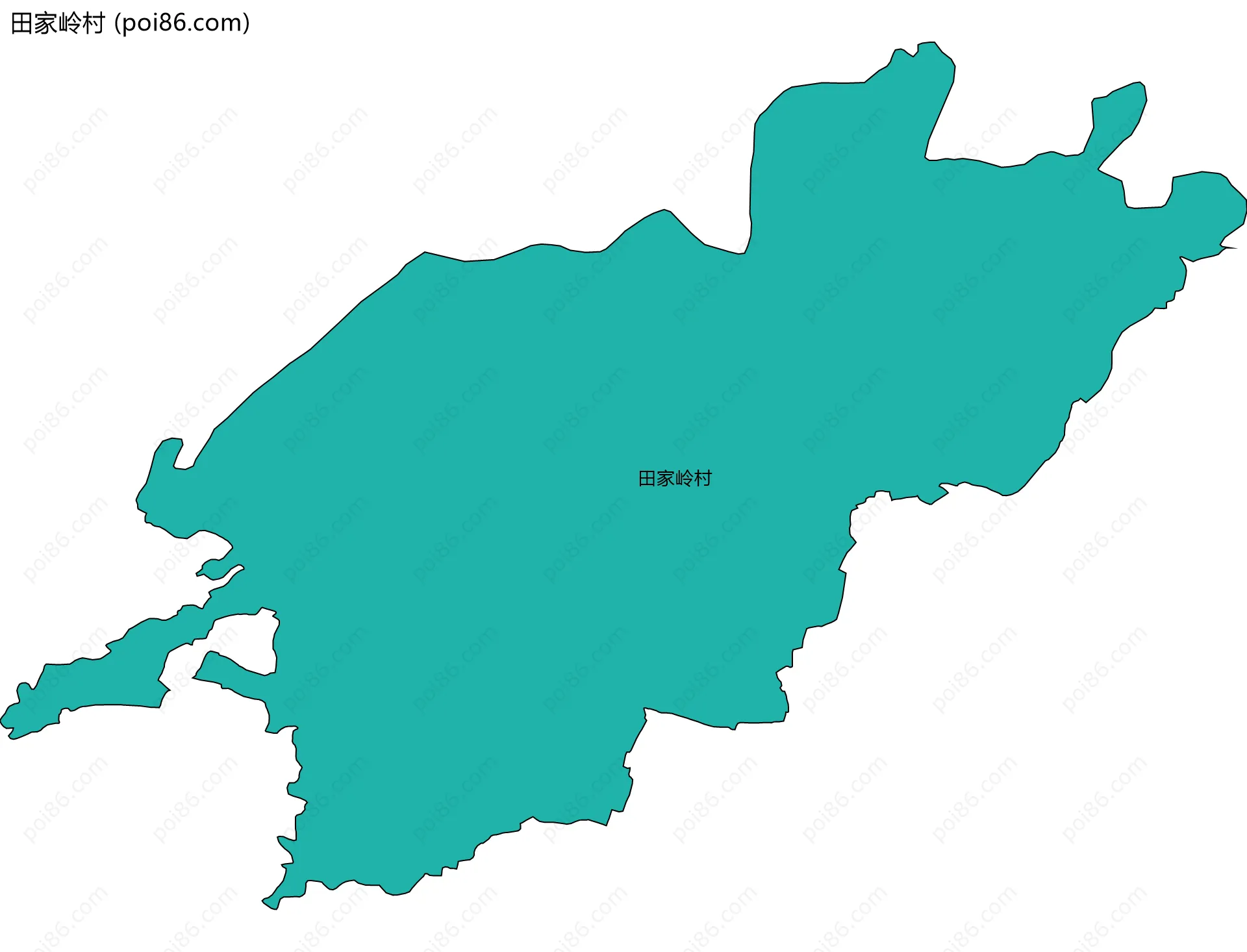 田家岭村边界地图