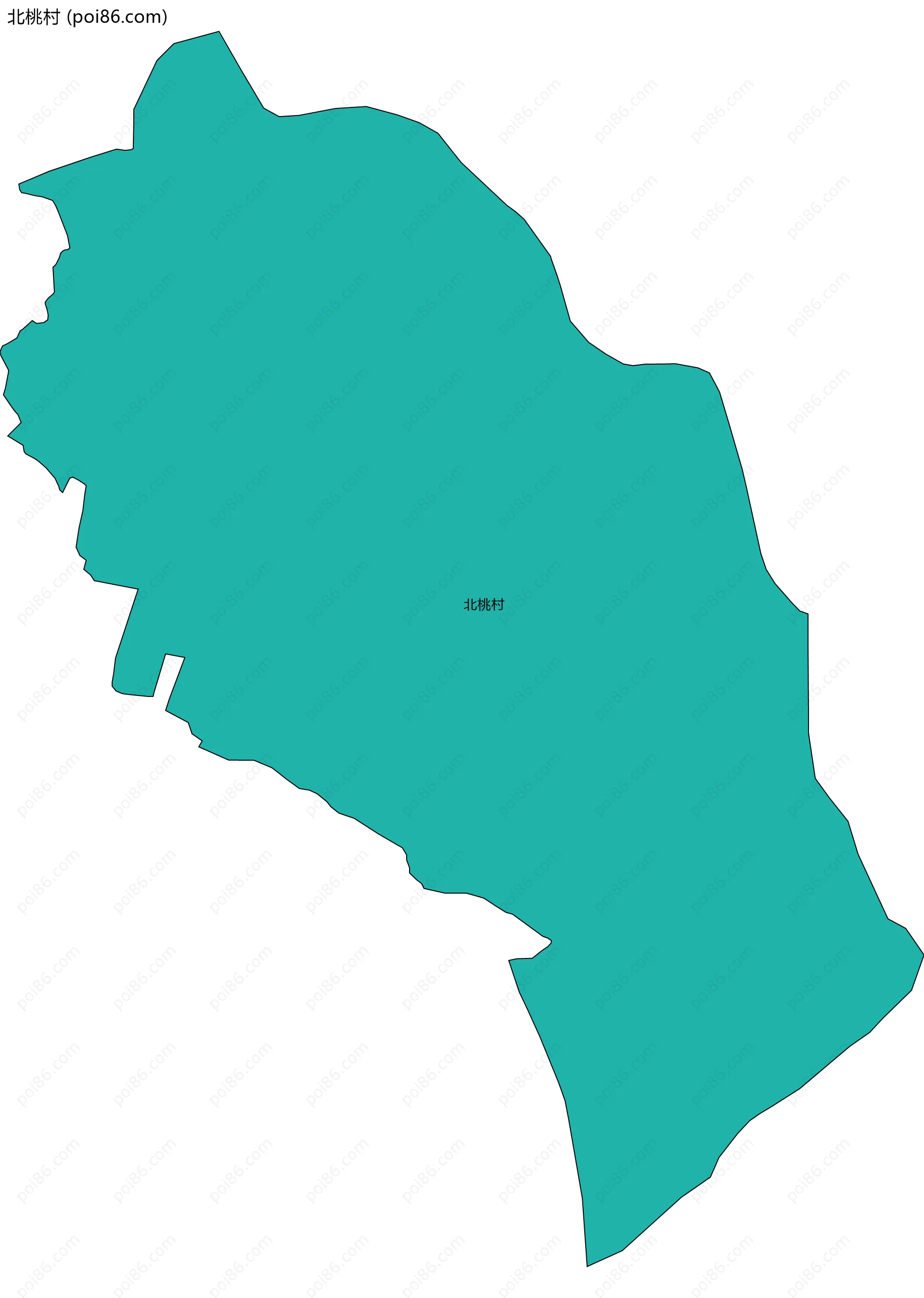 北桃村边界地图