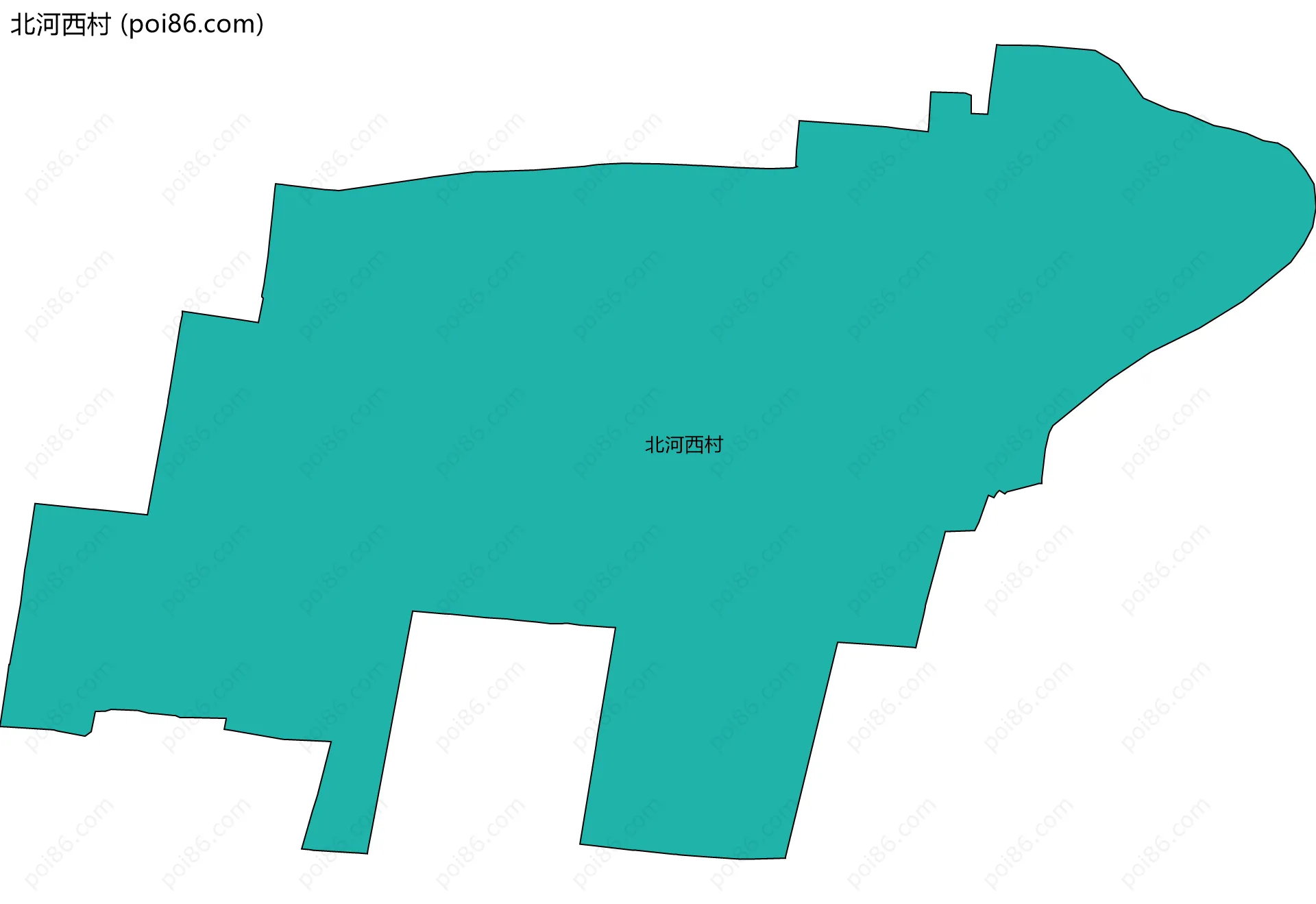 北河西村边界地图