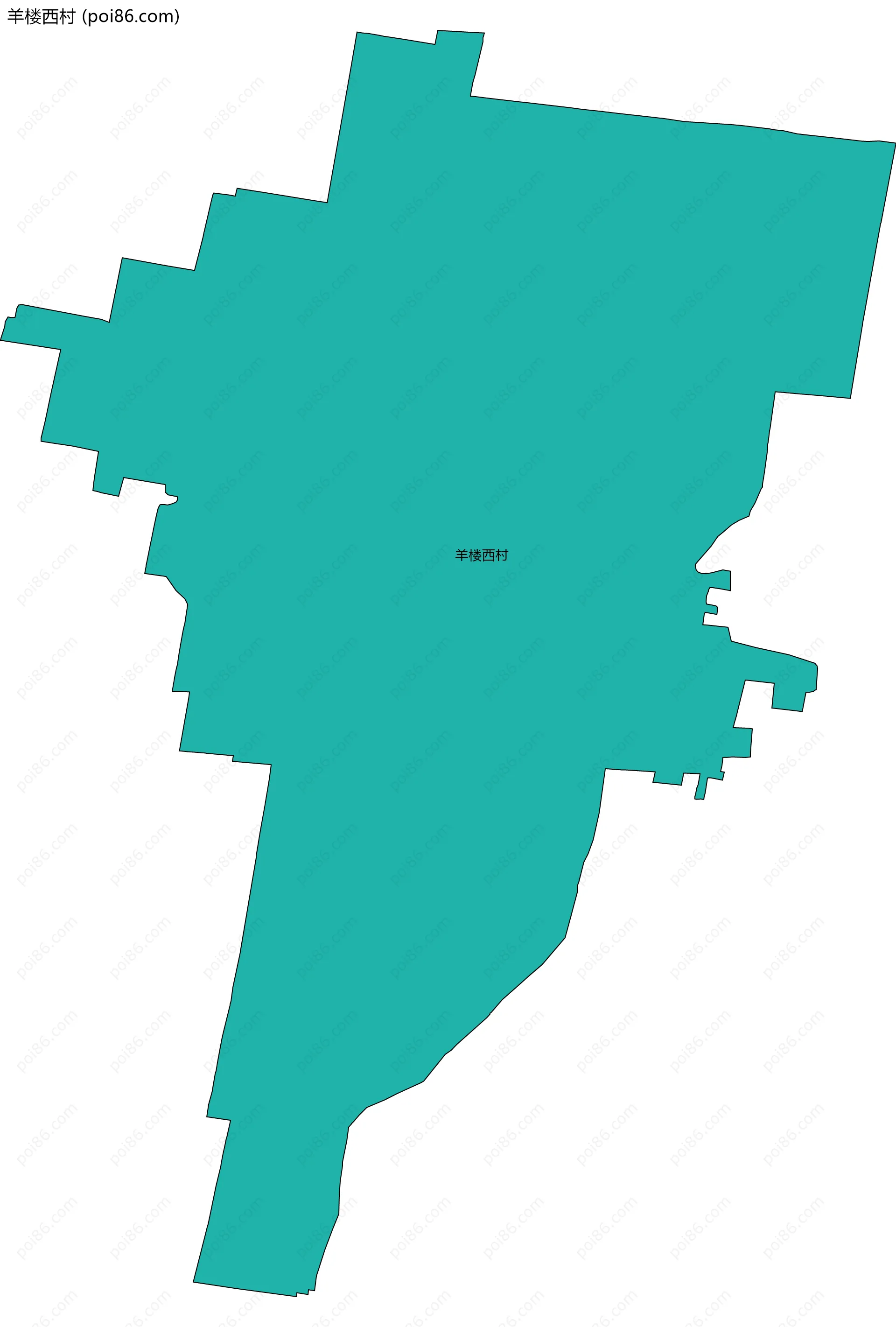 羊楼西村边界地图