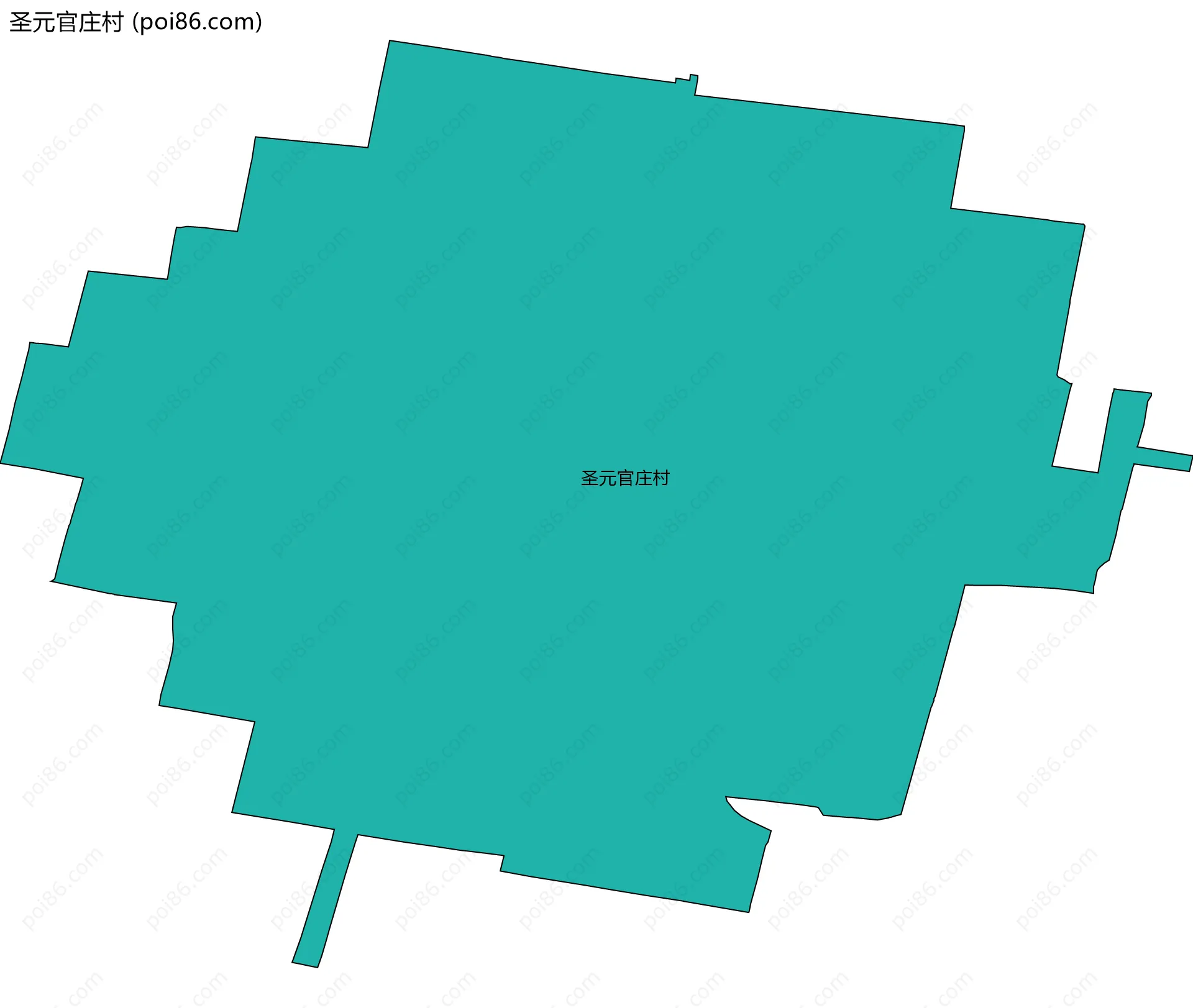 圣元官庄村边界地图