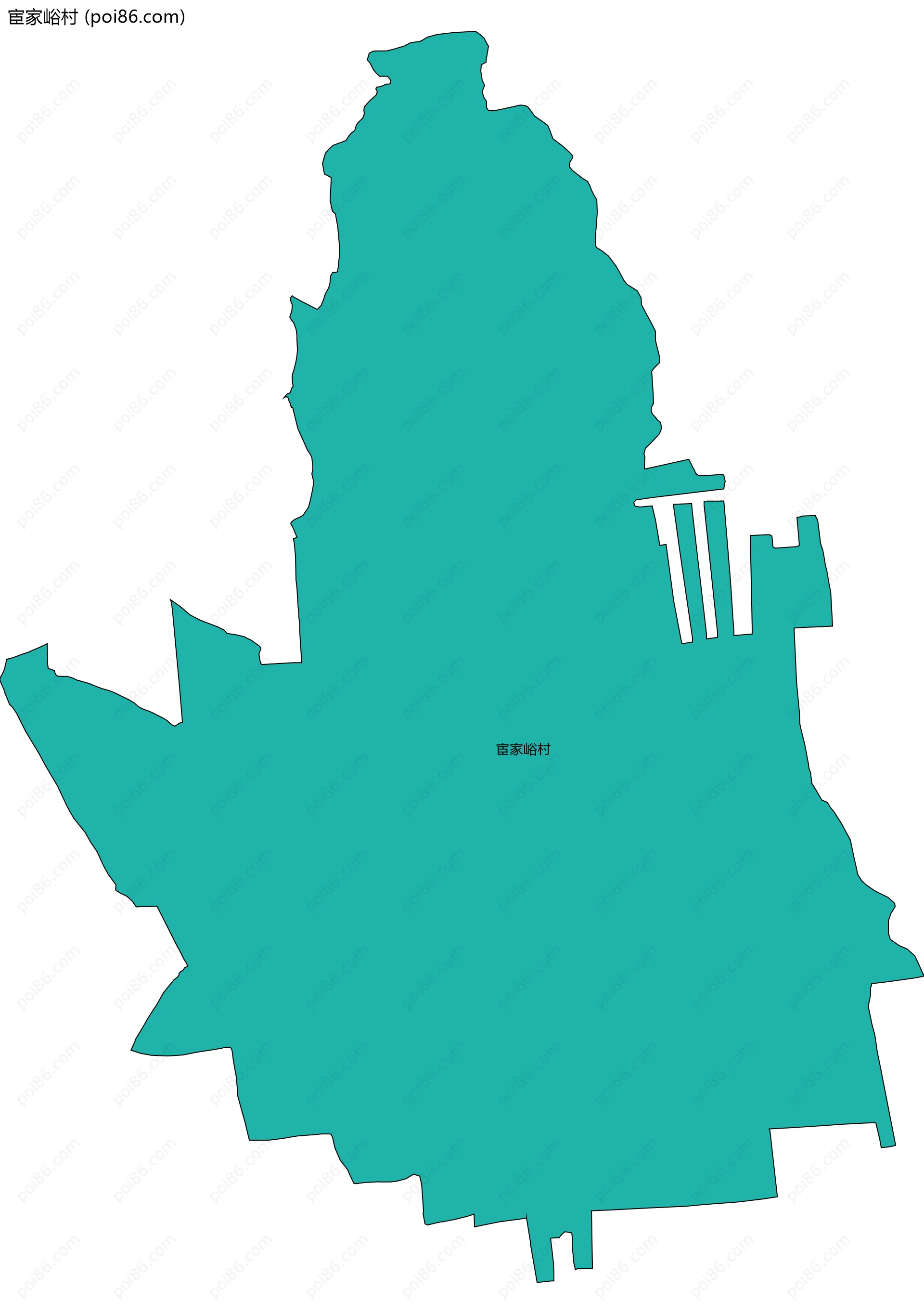 宦家峪村边界地图