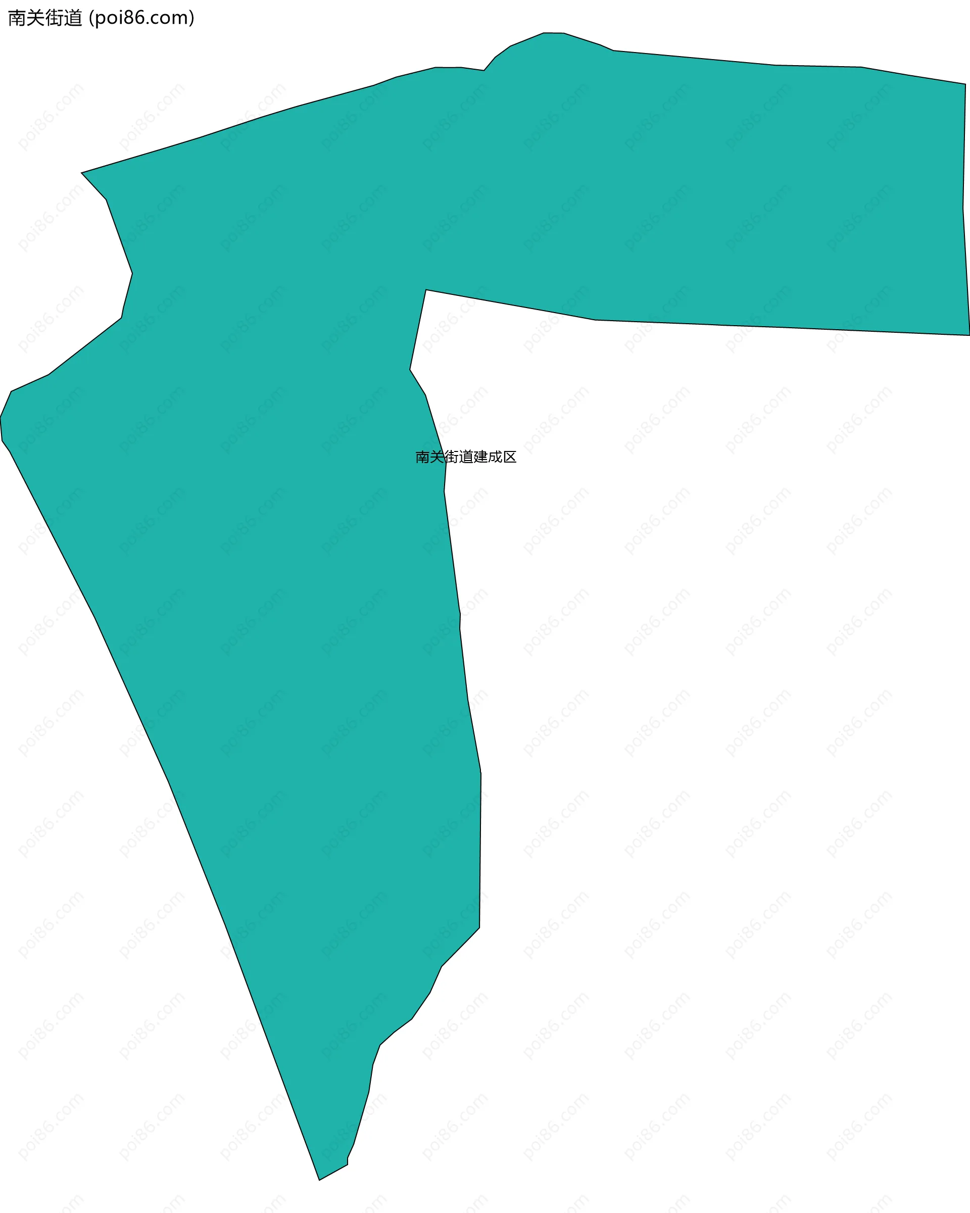 南关街道边界地图(五级行政区划)