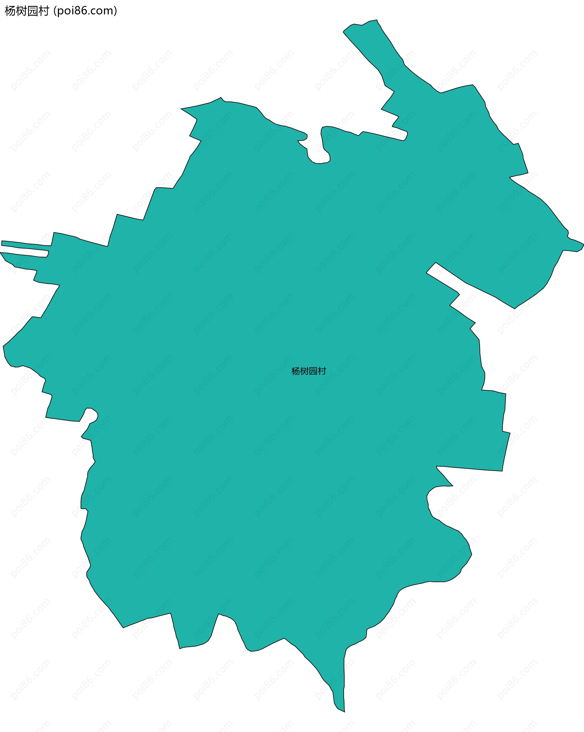 杨树园村边界地图