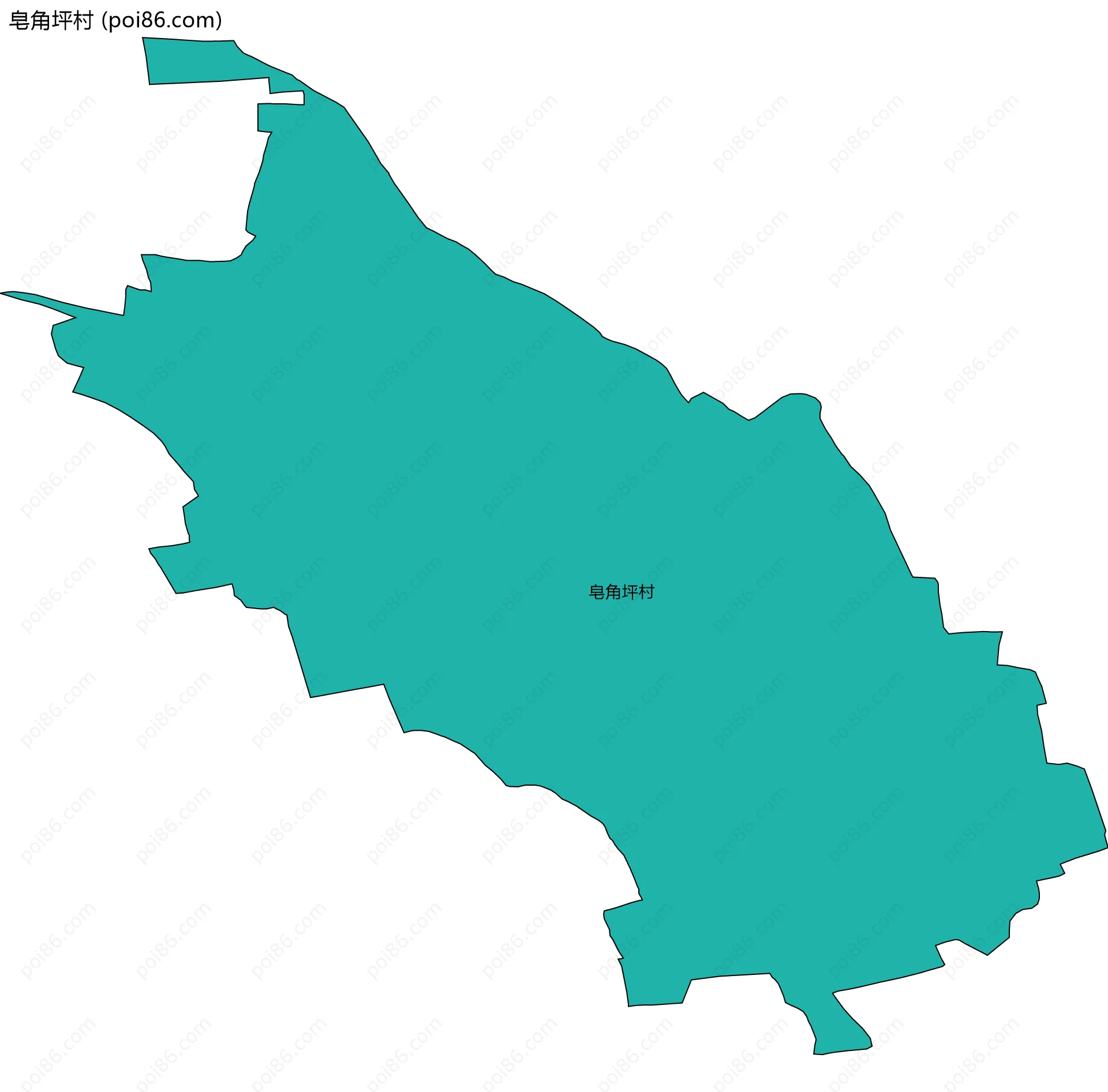 皂角坪村边界地图