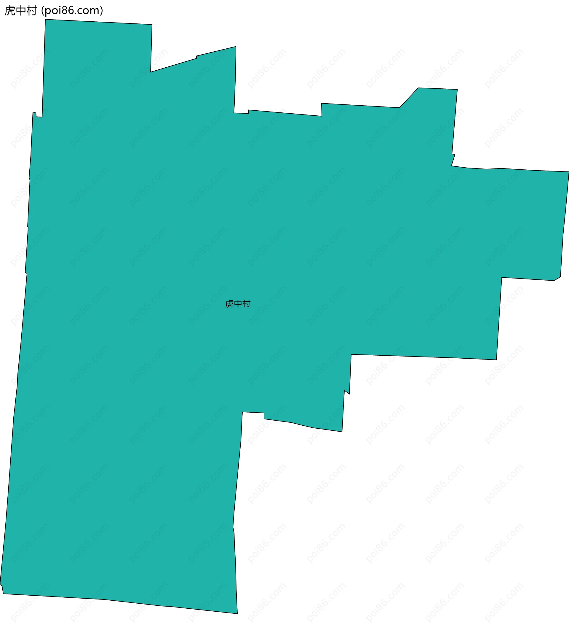 虎中村边界地图