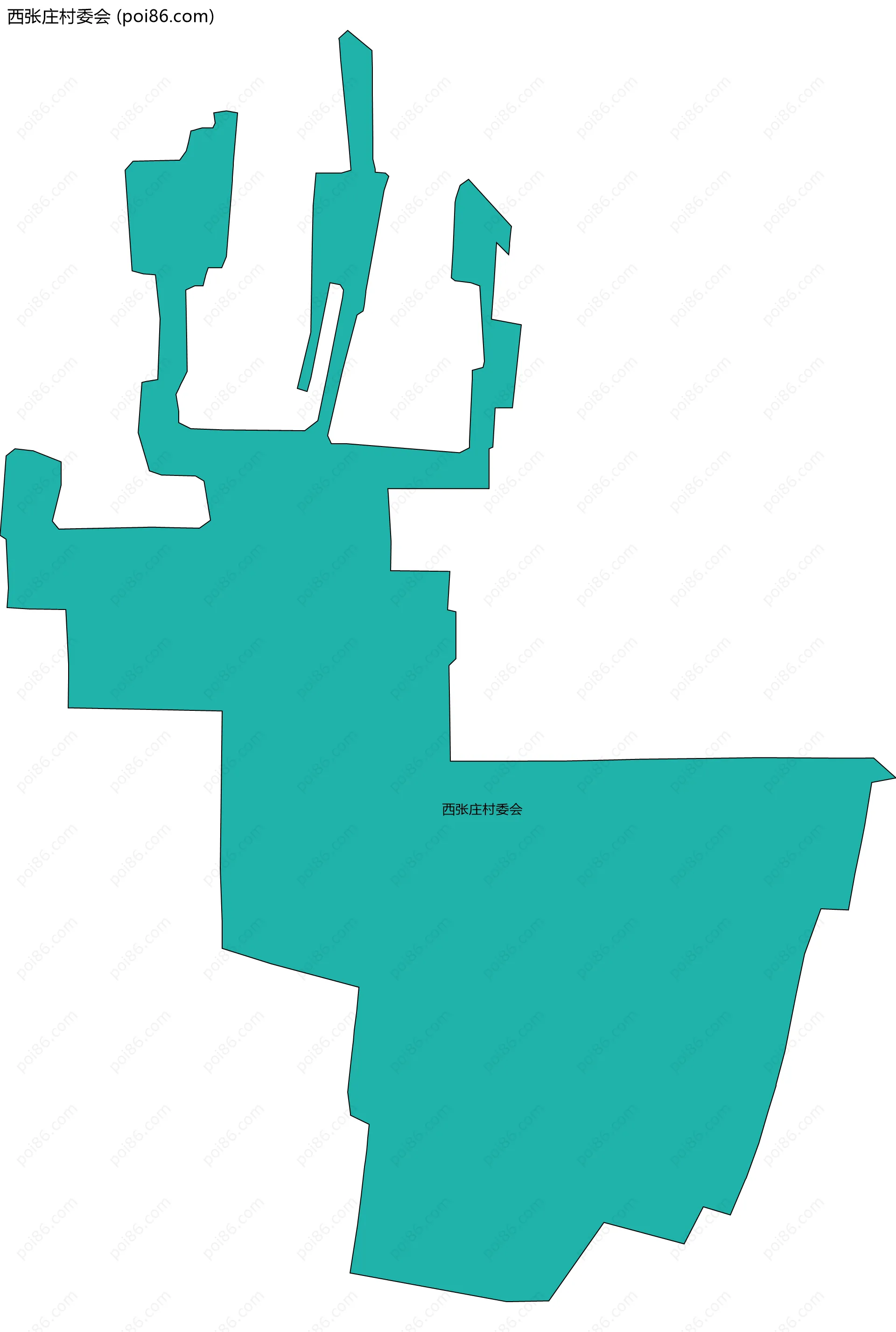 西张庄村委会边界地图