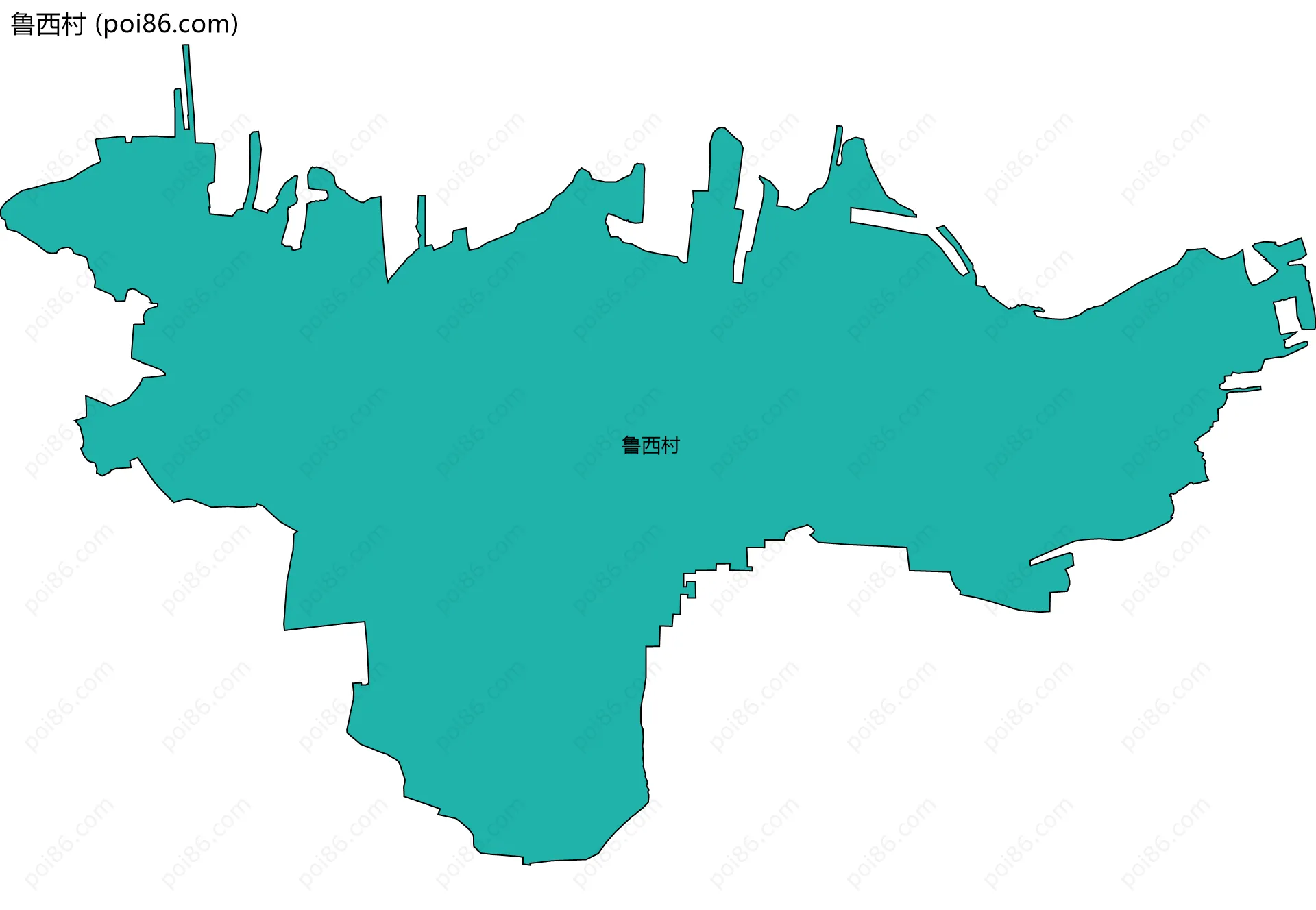 鲁西村边界地图