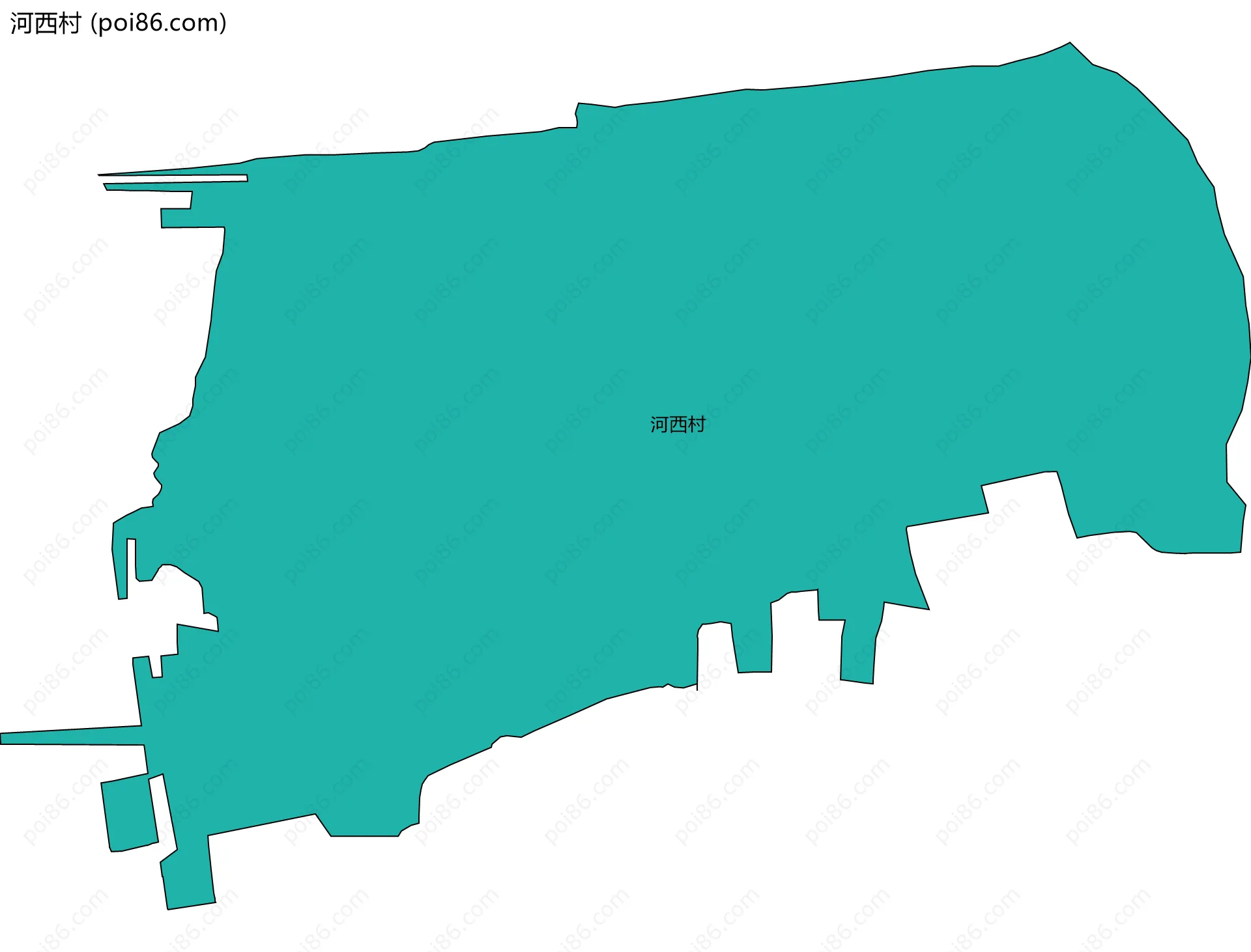 河西村边界地图