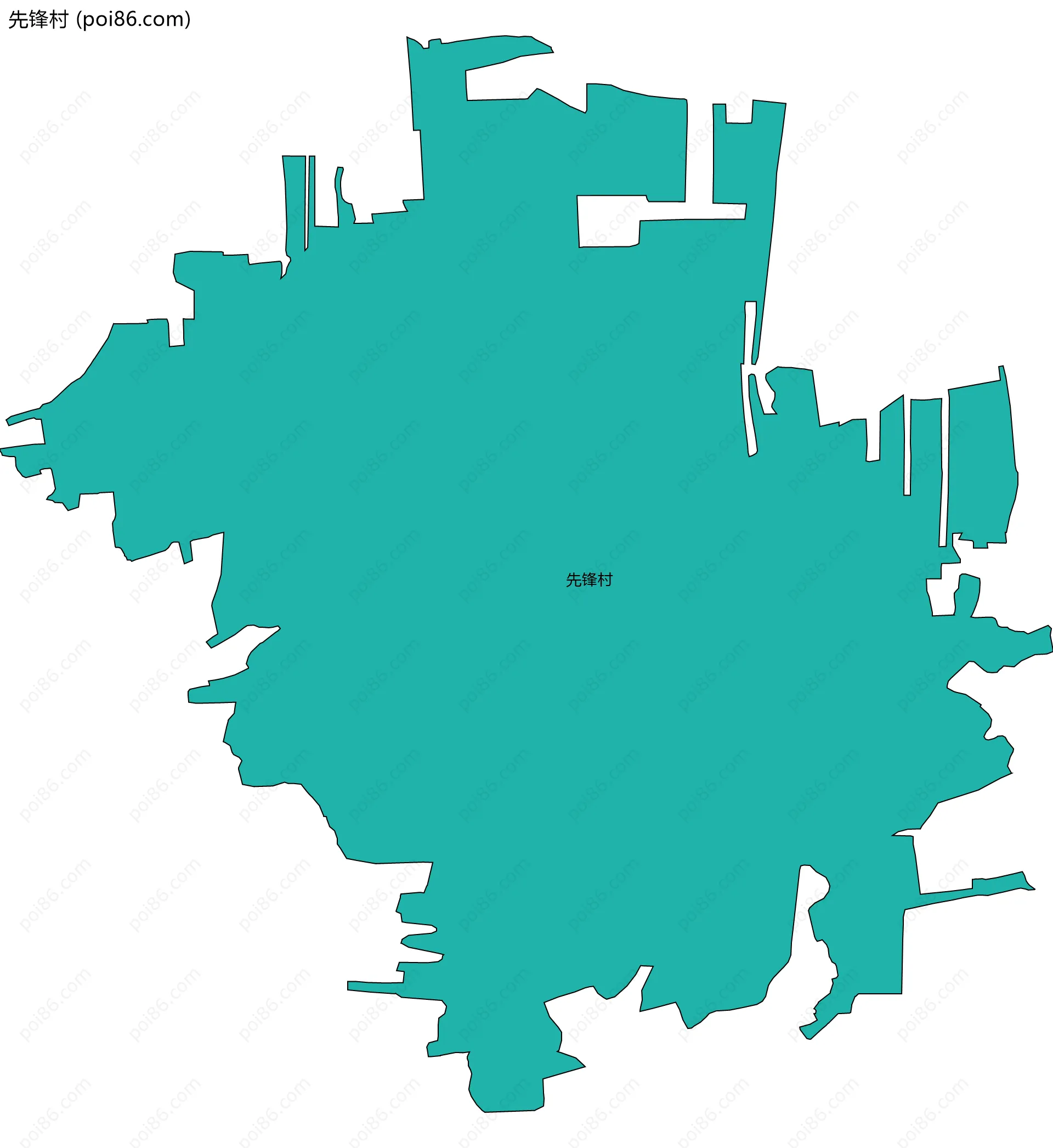 先锋村边界地图