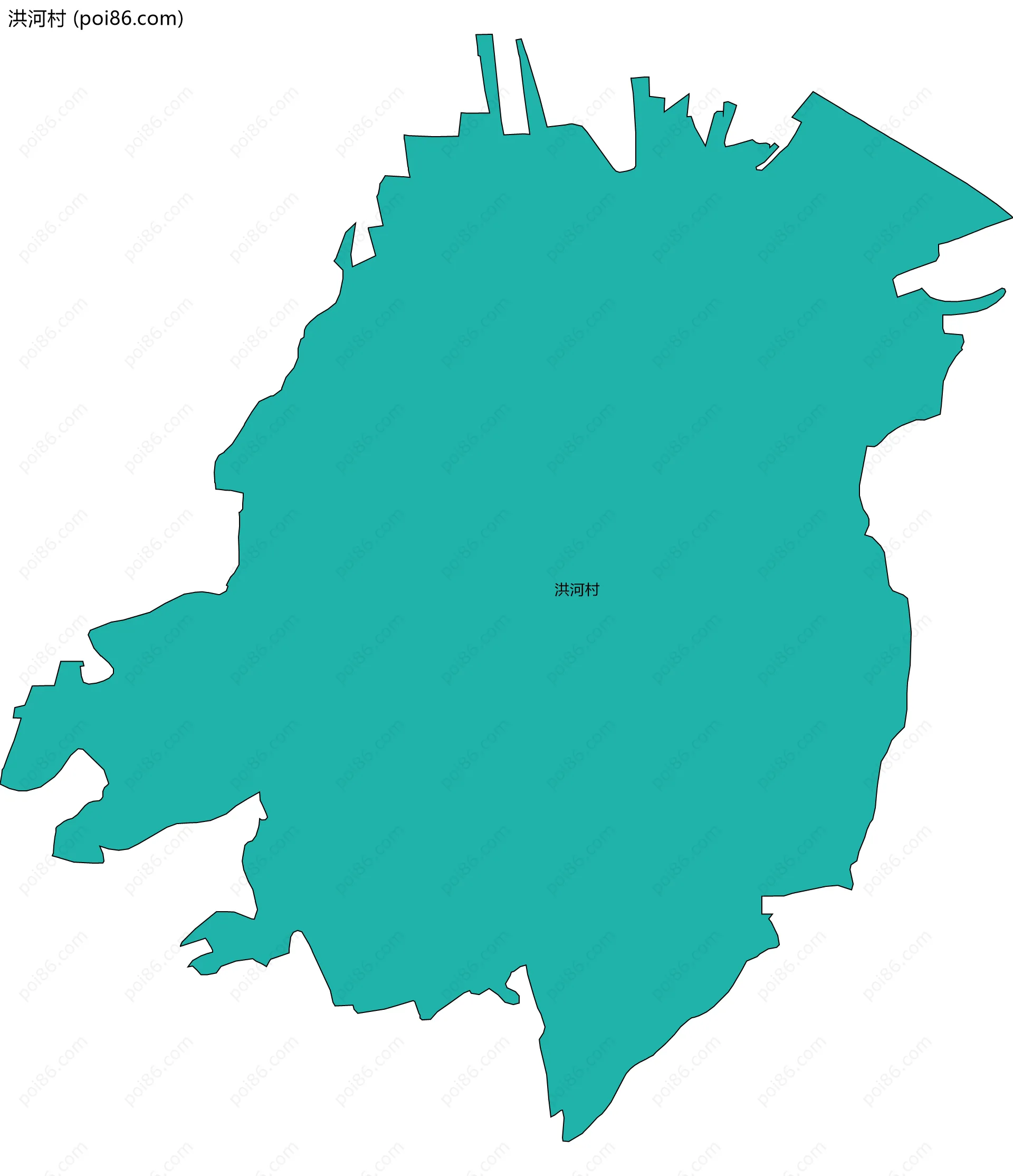 洪河村边界地图