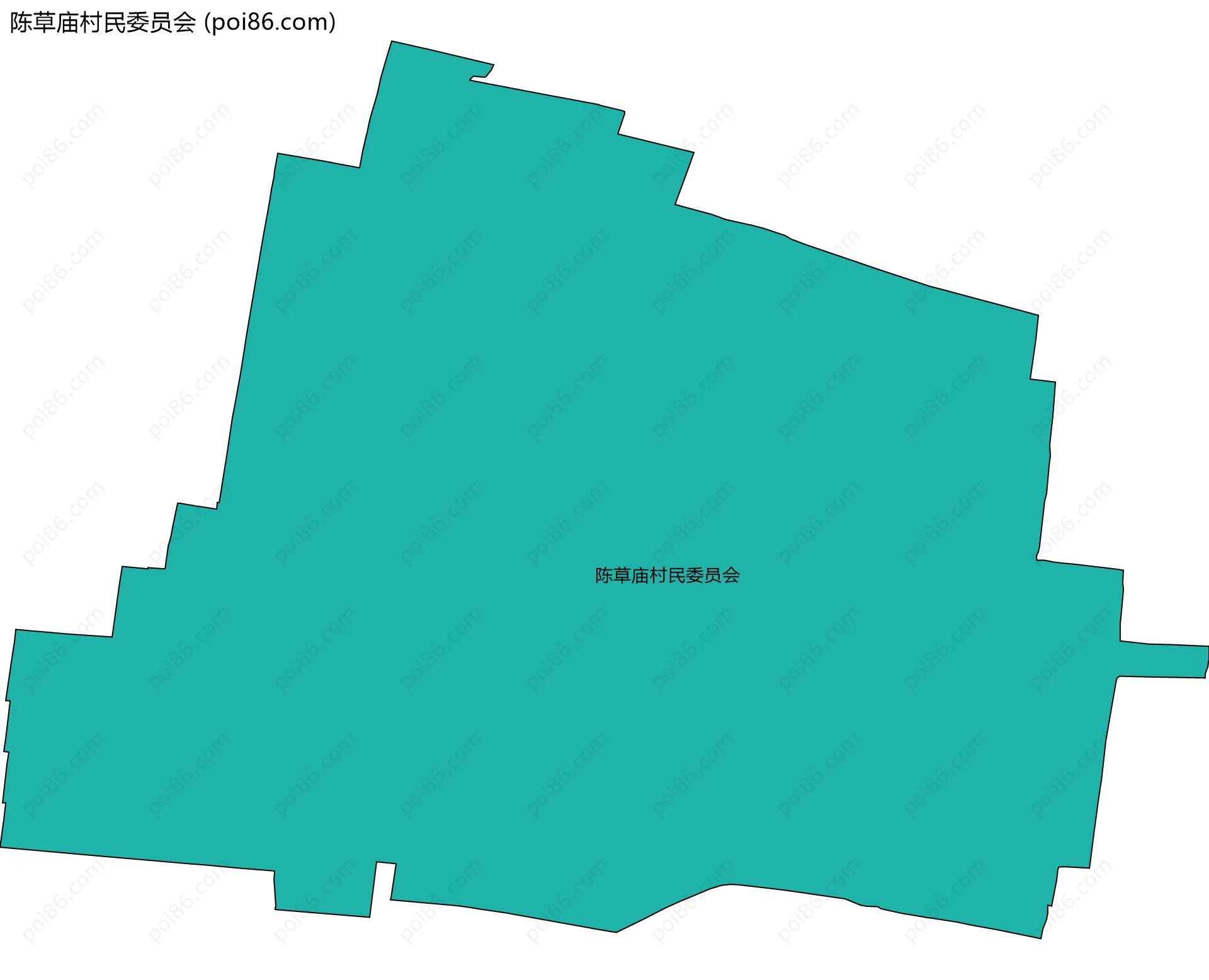陈草庙村民委员会边界地图