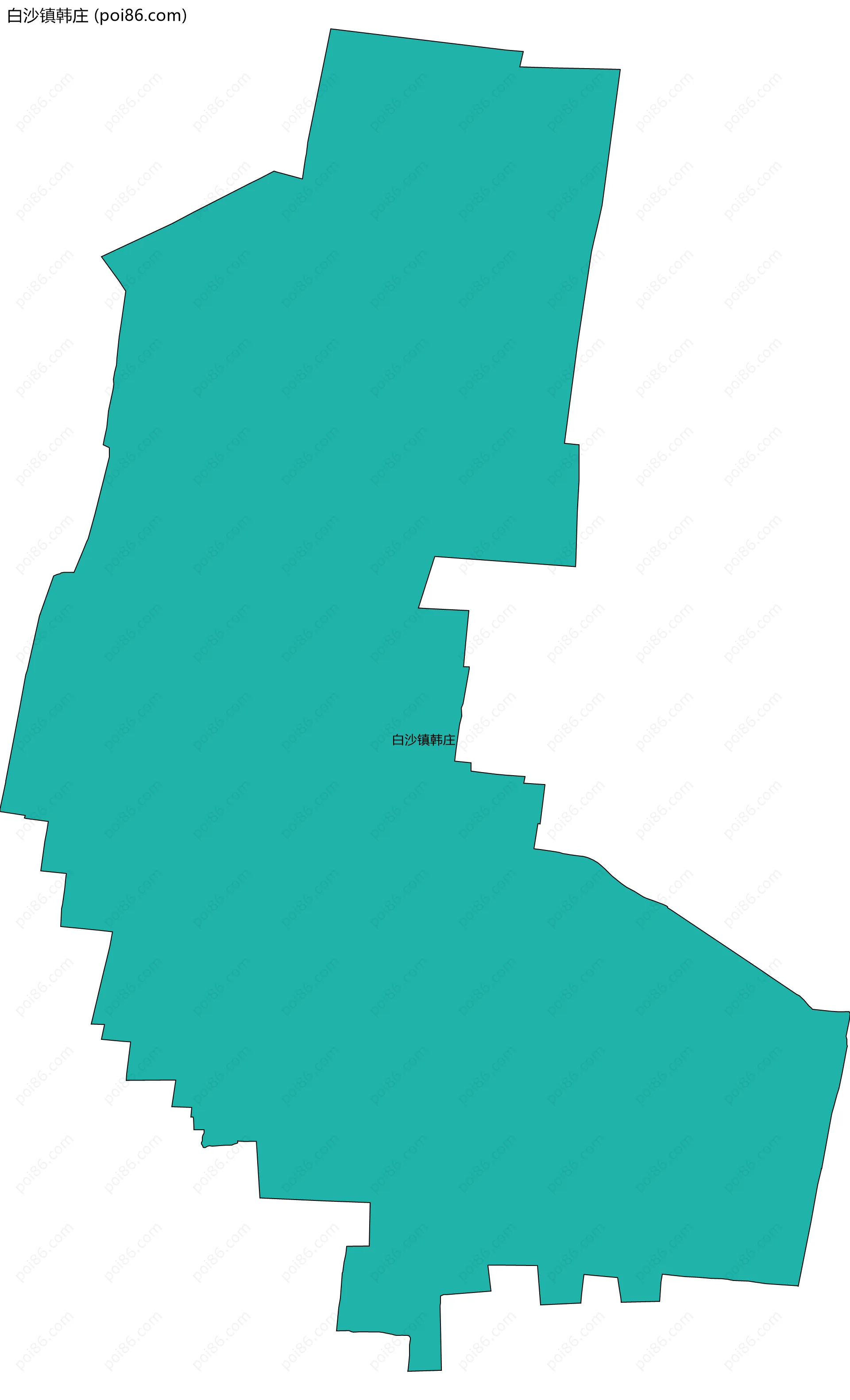 白沙镇韩庄边界地图