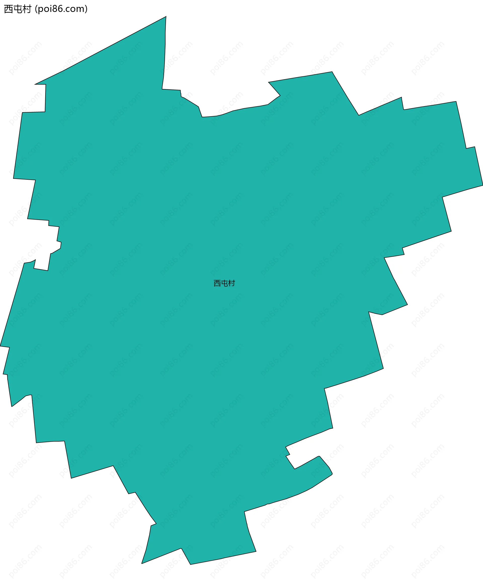 西屯村边界地图