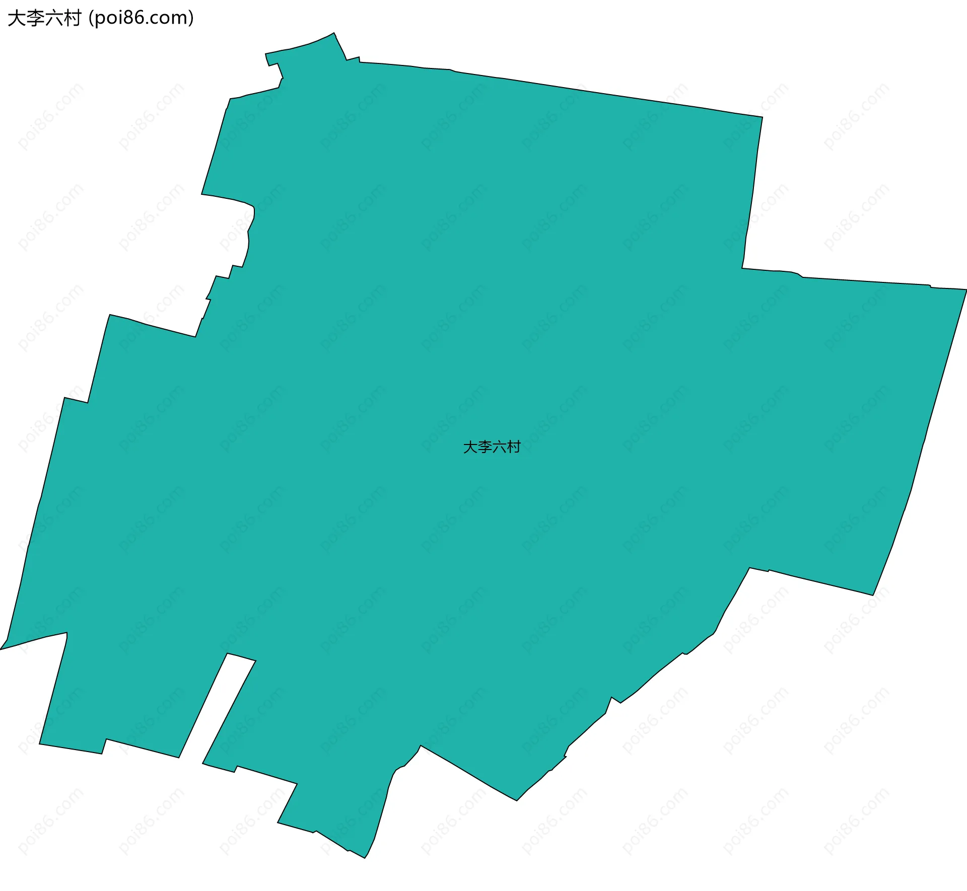 大李六村边界地图