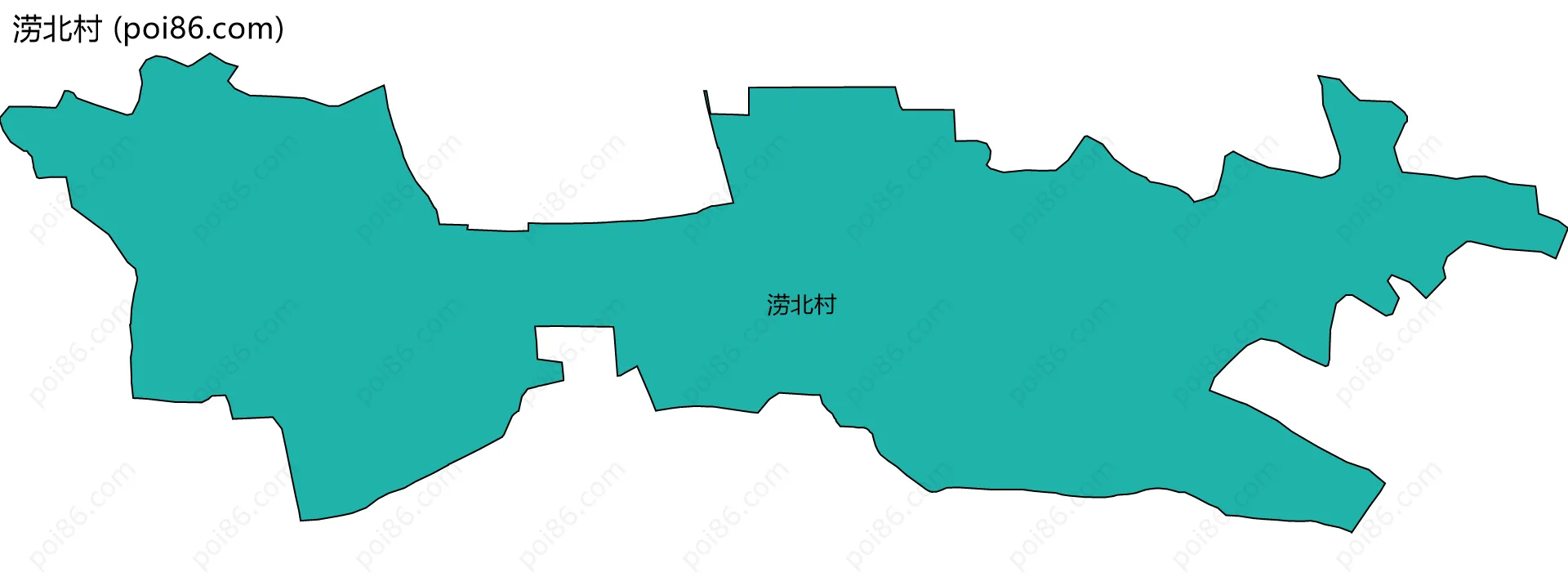 涝北村边界地图