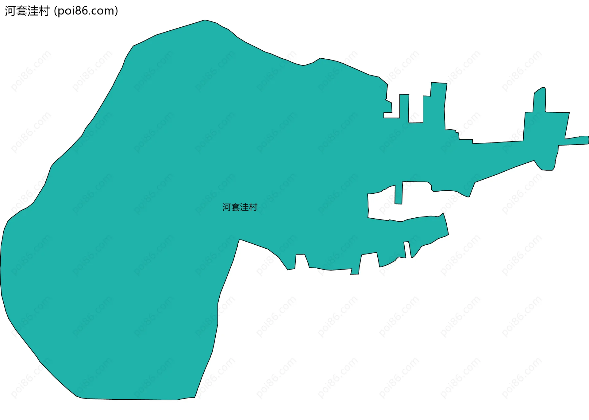 河套洼村边界地图