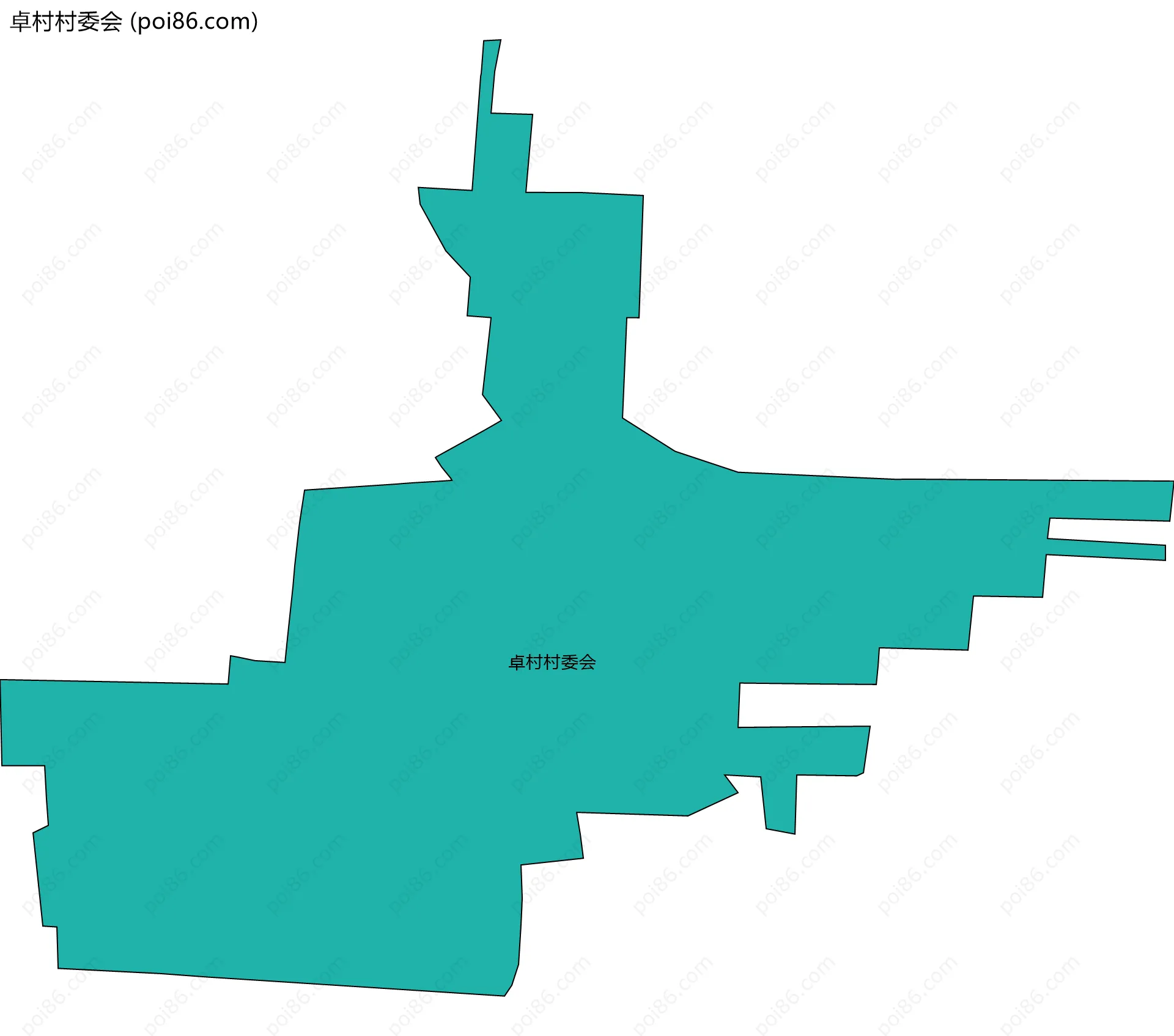 卓村村委会边界地图