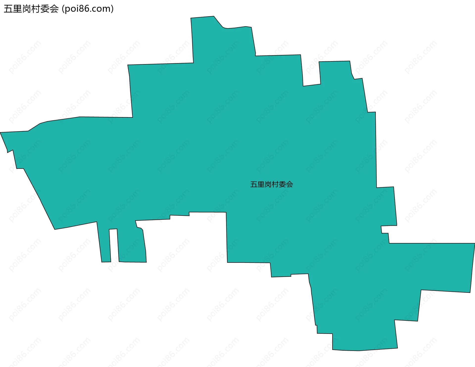 五里岗村委会边界地图