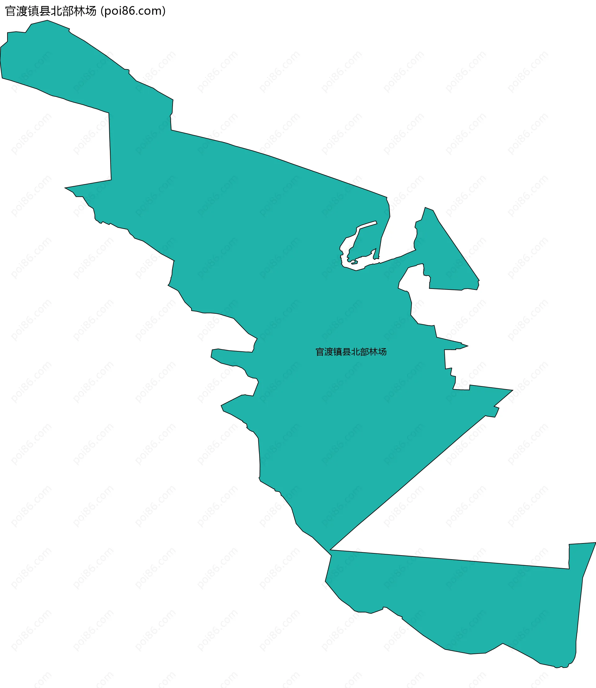 官渡镇县北部林场边界地图
