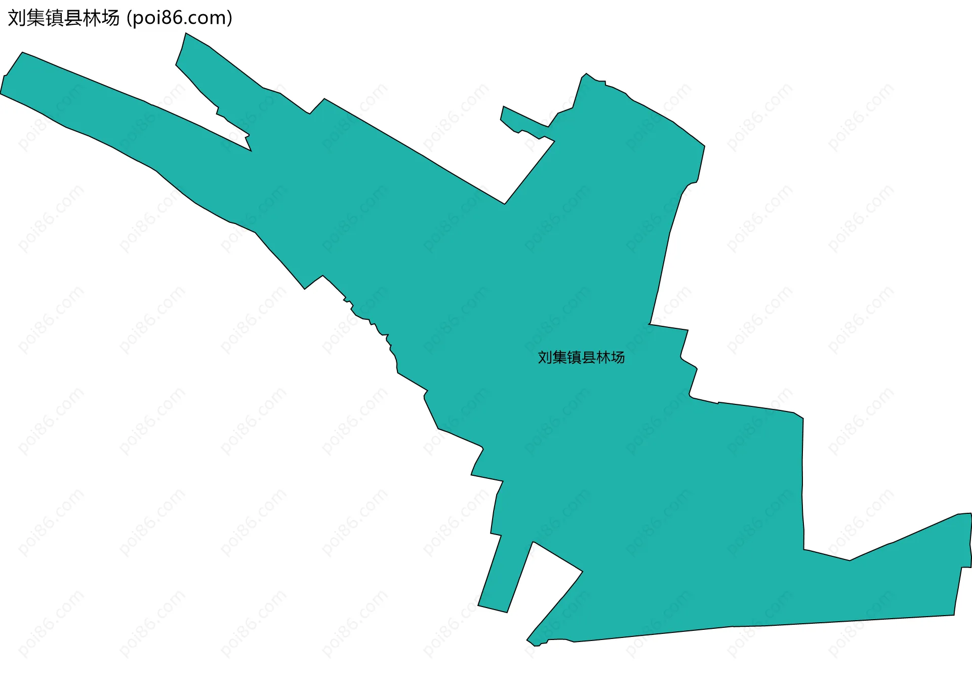 刘集镇县林场边界地图