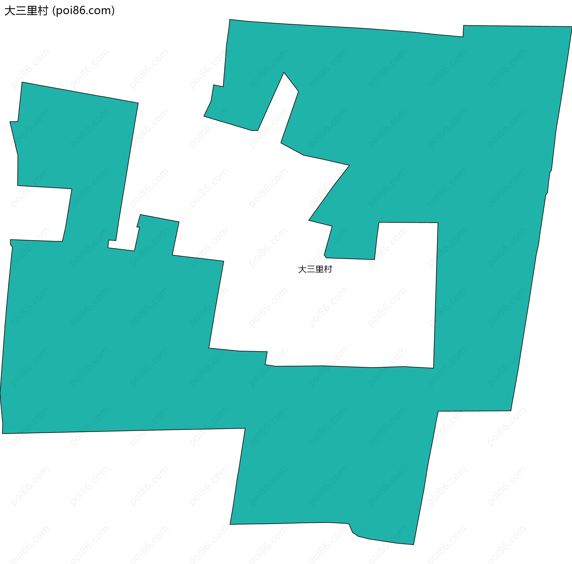 大三里村边界地图