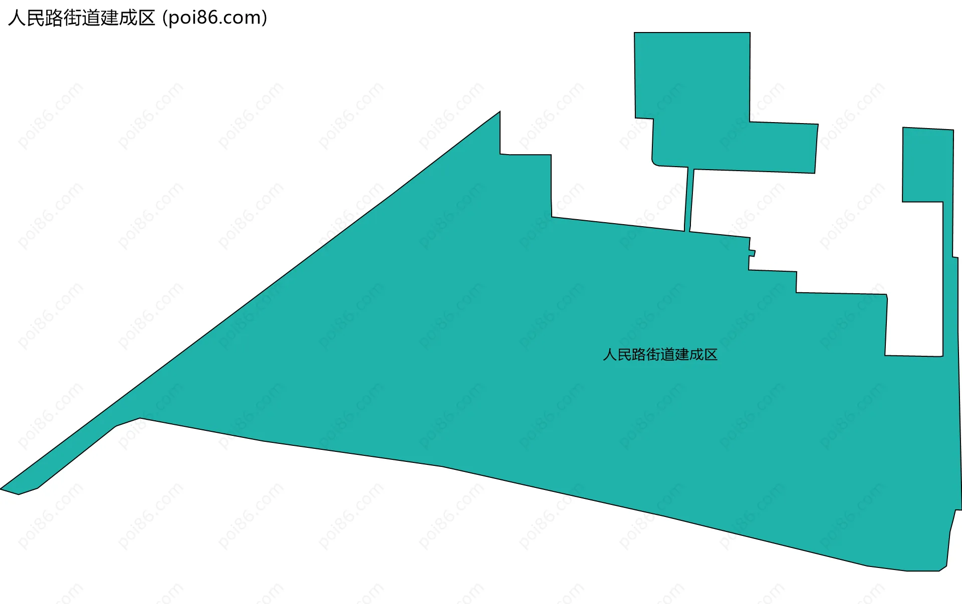 人民路街道建成区边界地图