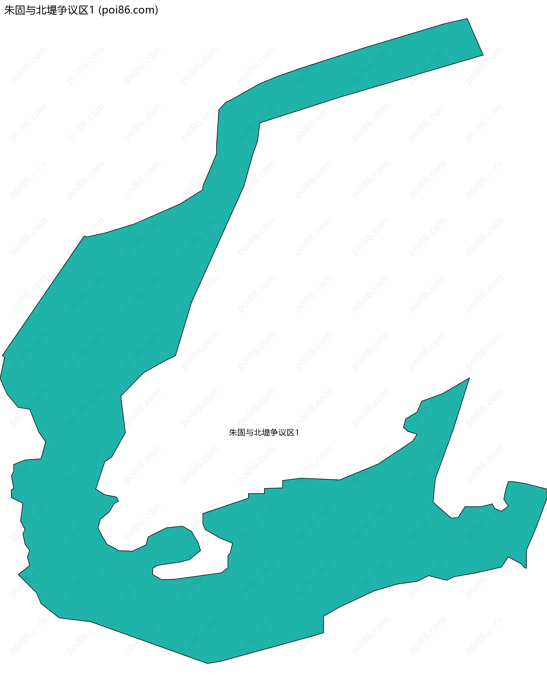 朱固与北堤争议区1边界地图