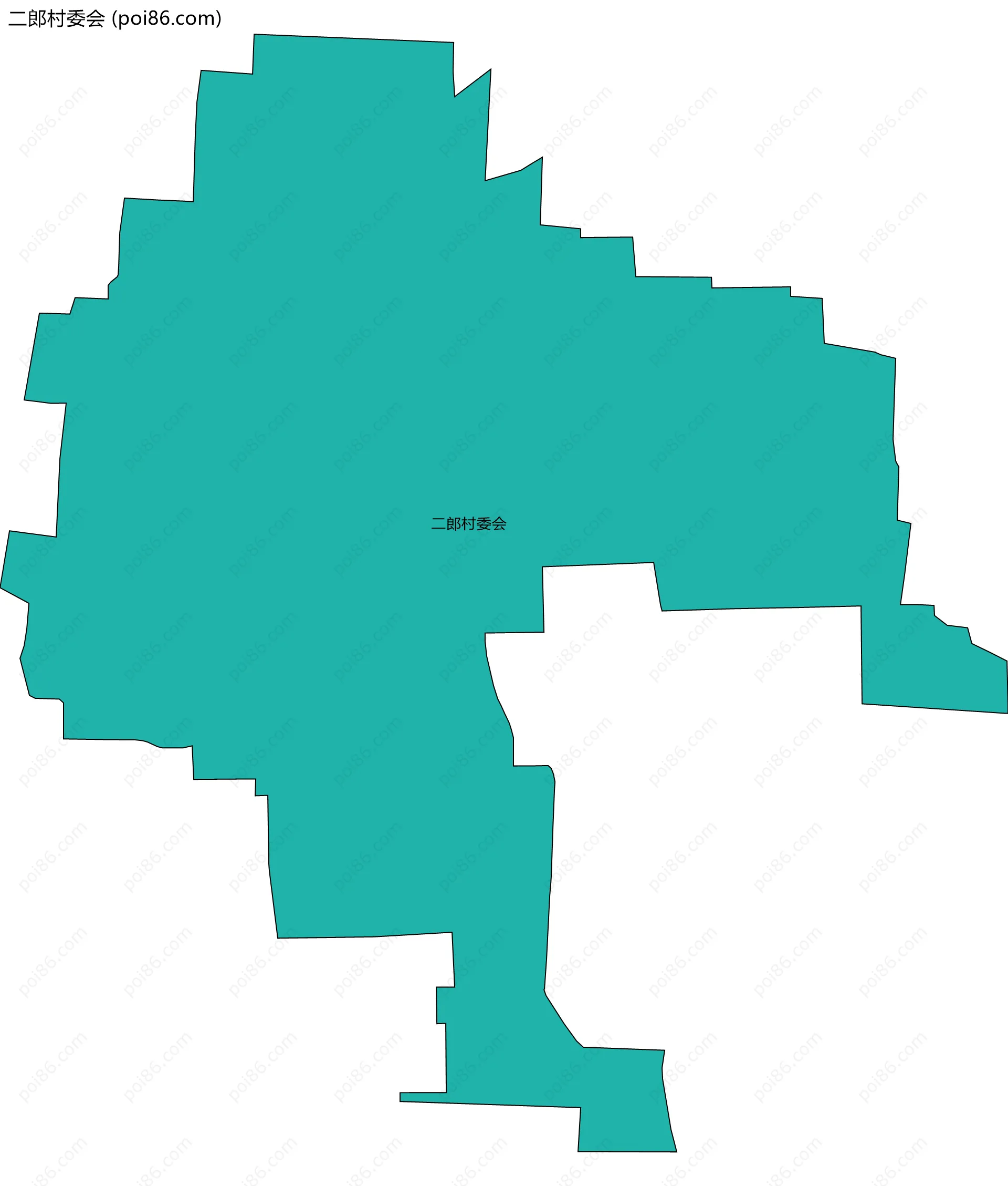 二郎村委会边界地图