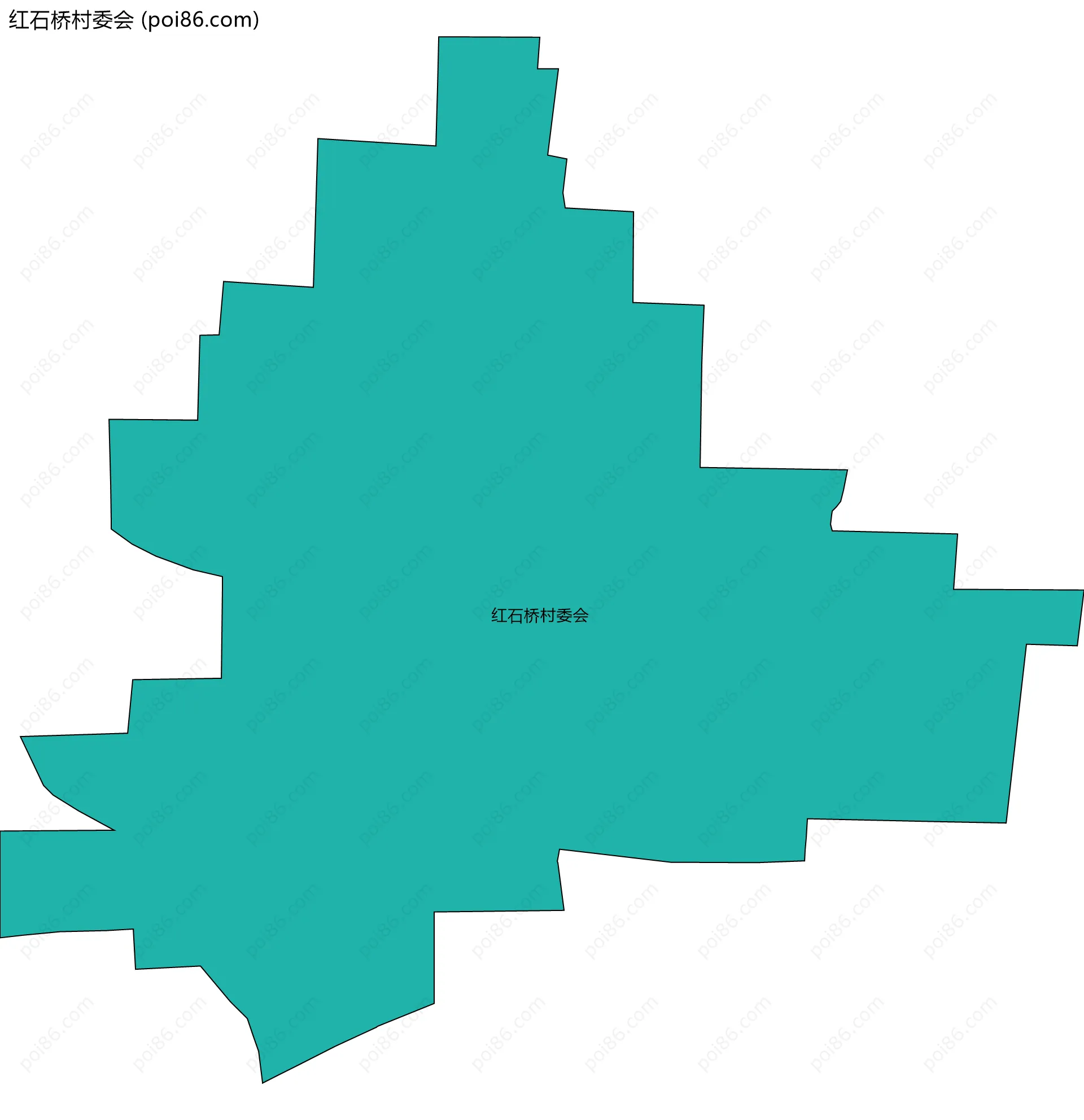 红石桥村委会边界地图
